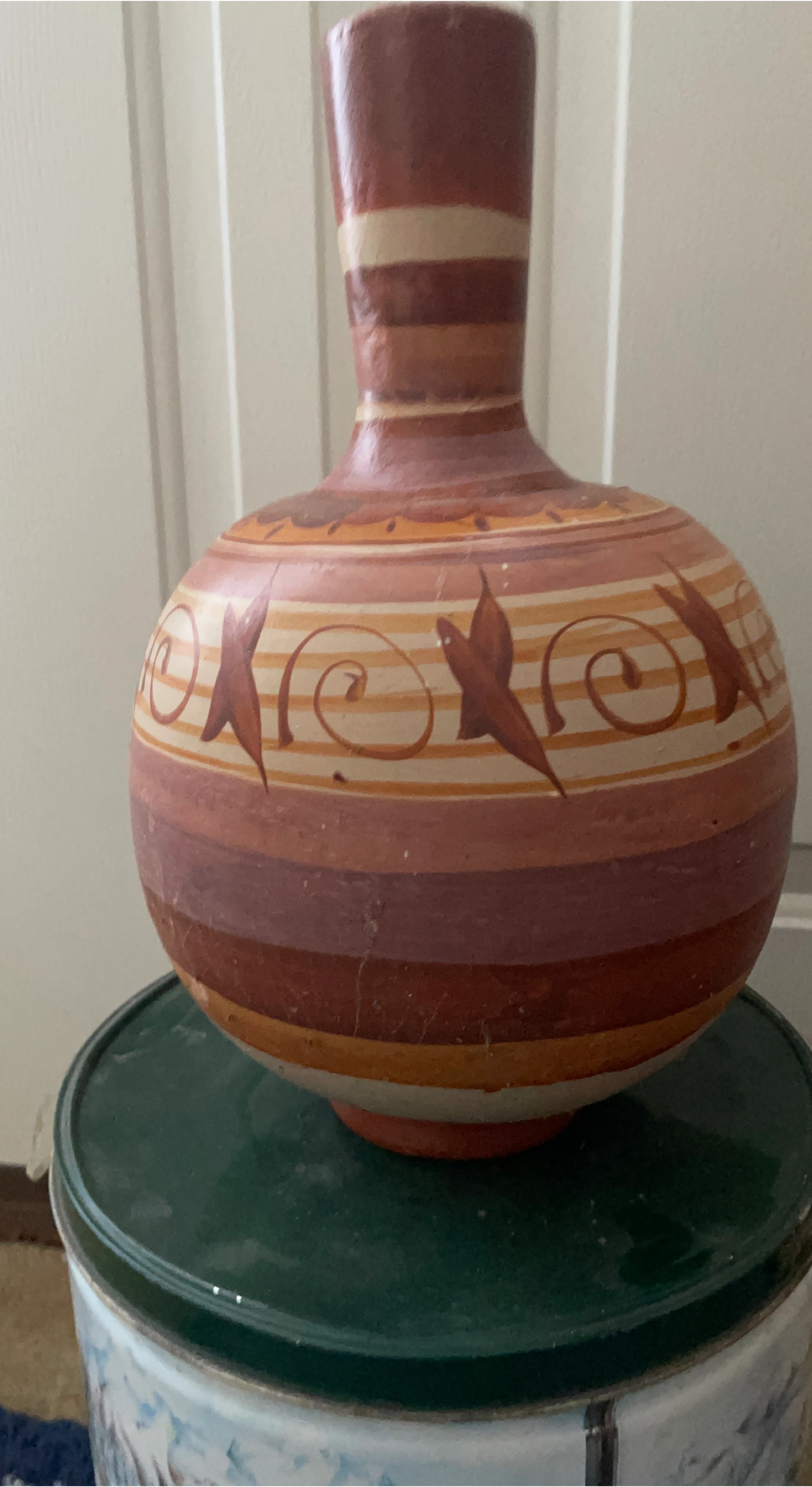 Hand Painted Terracotta Vase