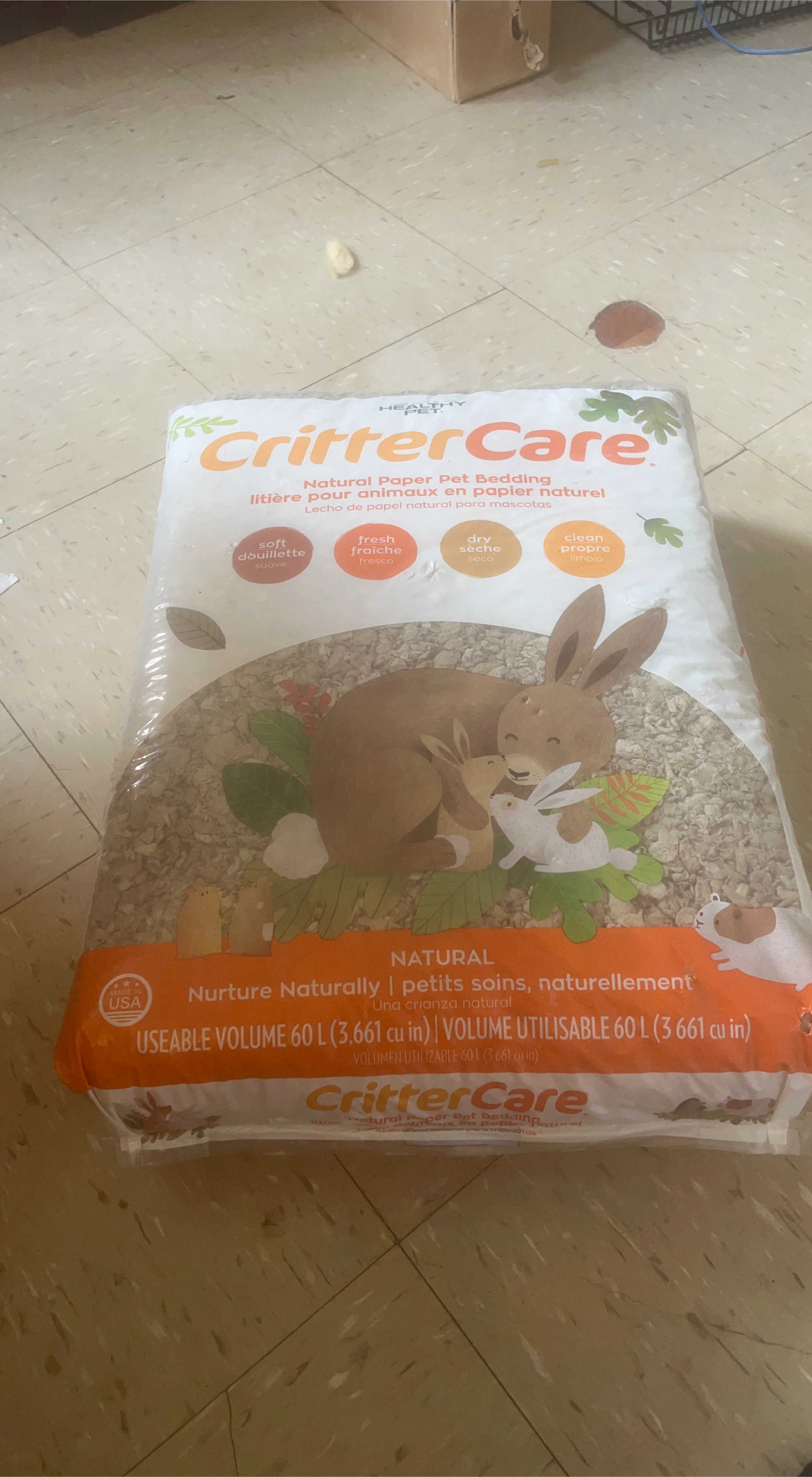 Critter Care Natural Paper Pet Bedding 60L