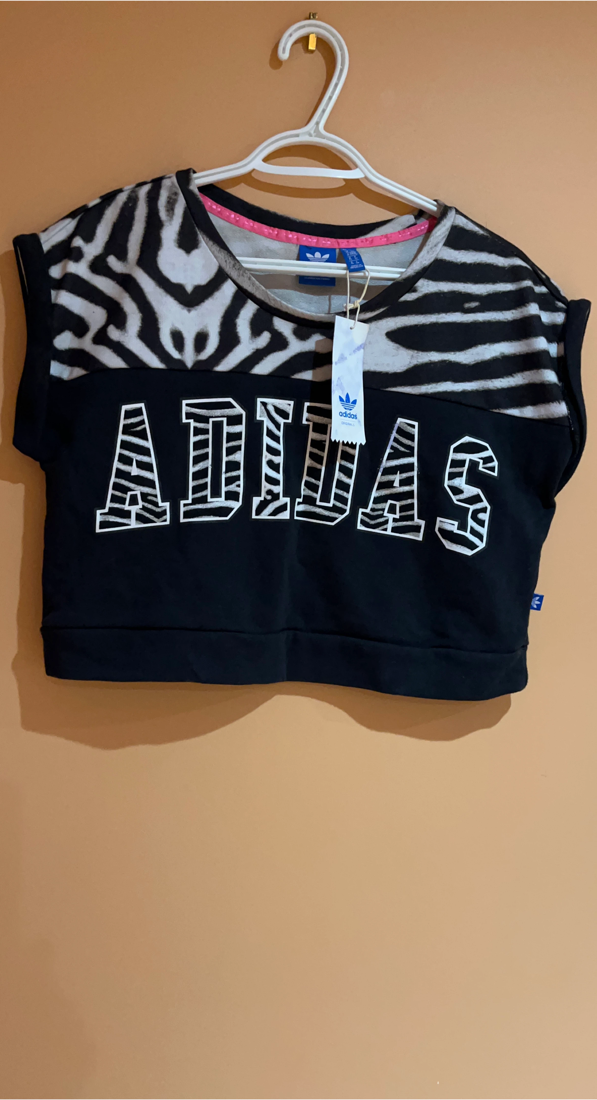 Adidas Zebra Print Cropped Top