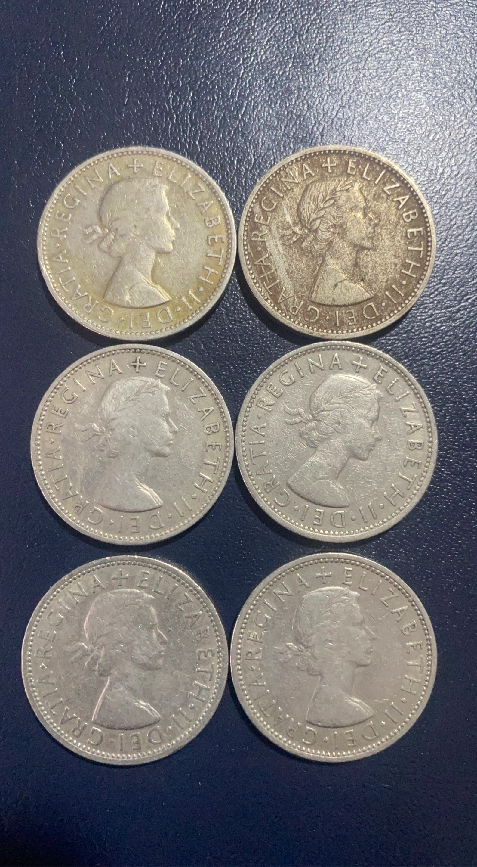 Vintage Queen Elizabeth II Shilling Coins