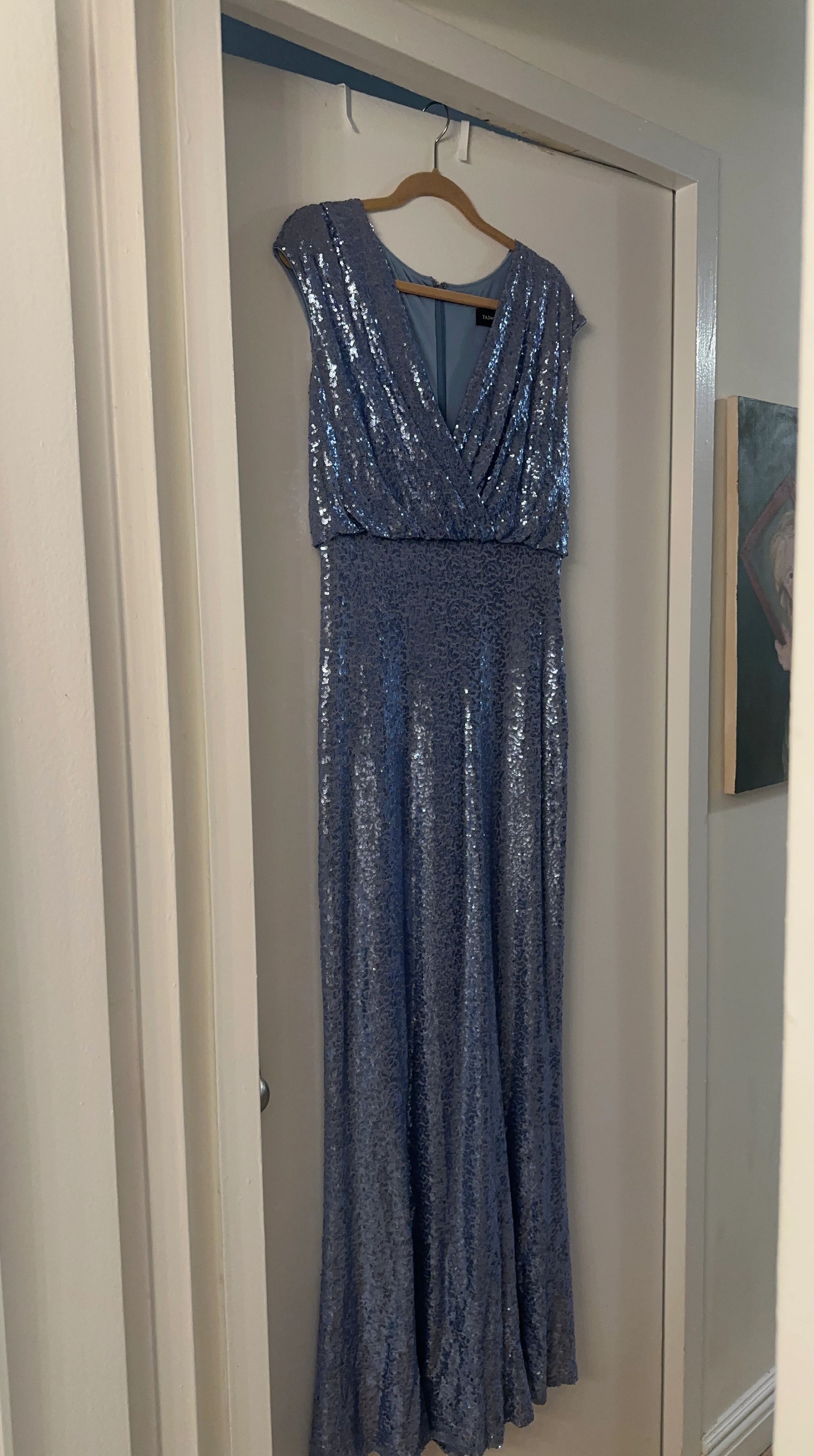 Tadashi Shoji Sequin Gown blue