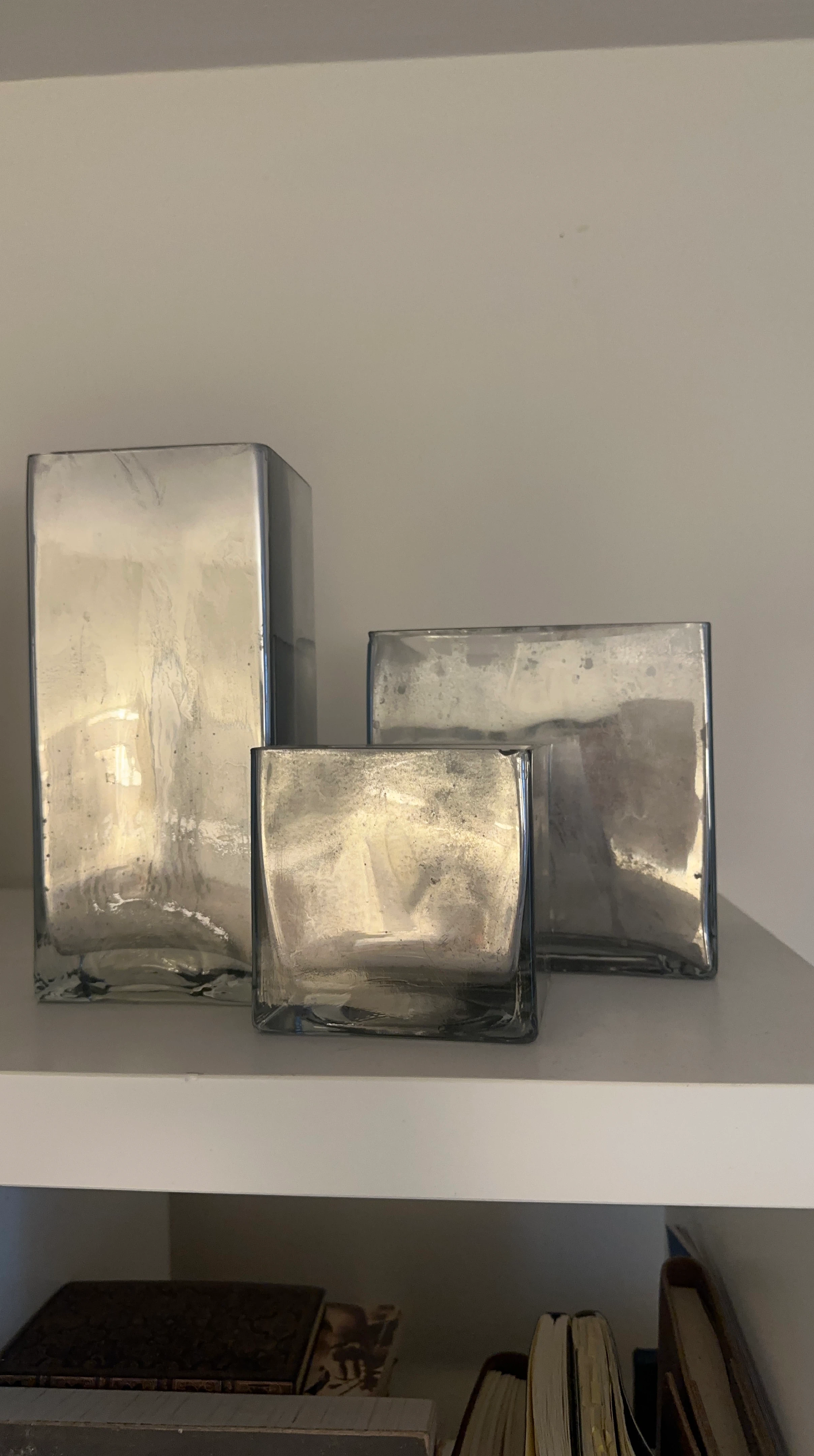 Mercury Glass Votive Candle Holders (Set of 3)