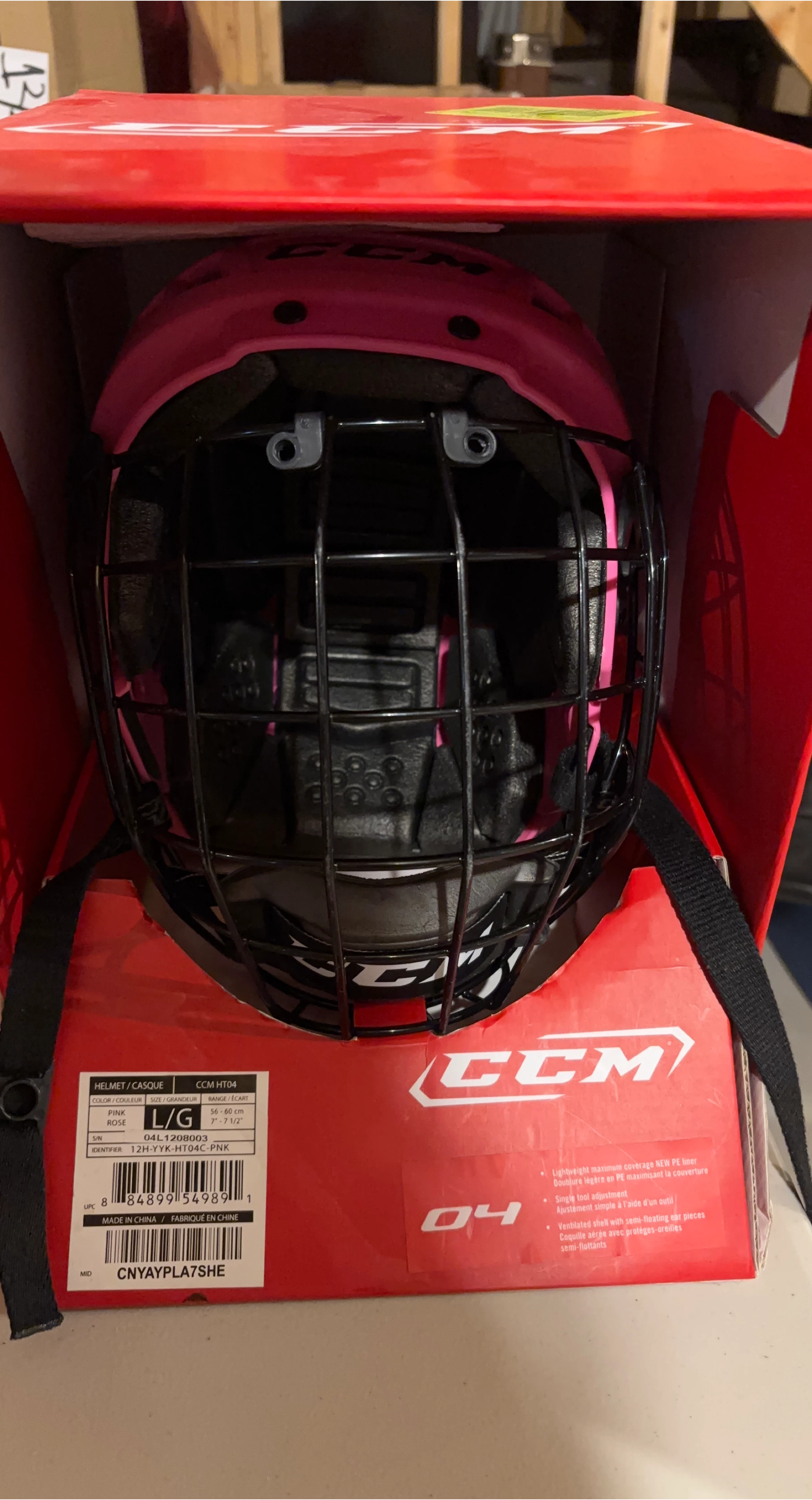CCM HT04 Hockey Helmet - Pink, Large