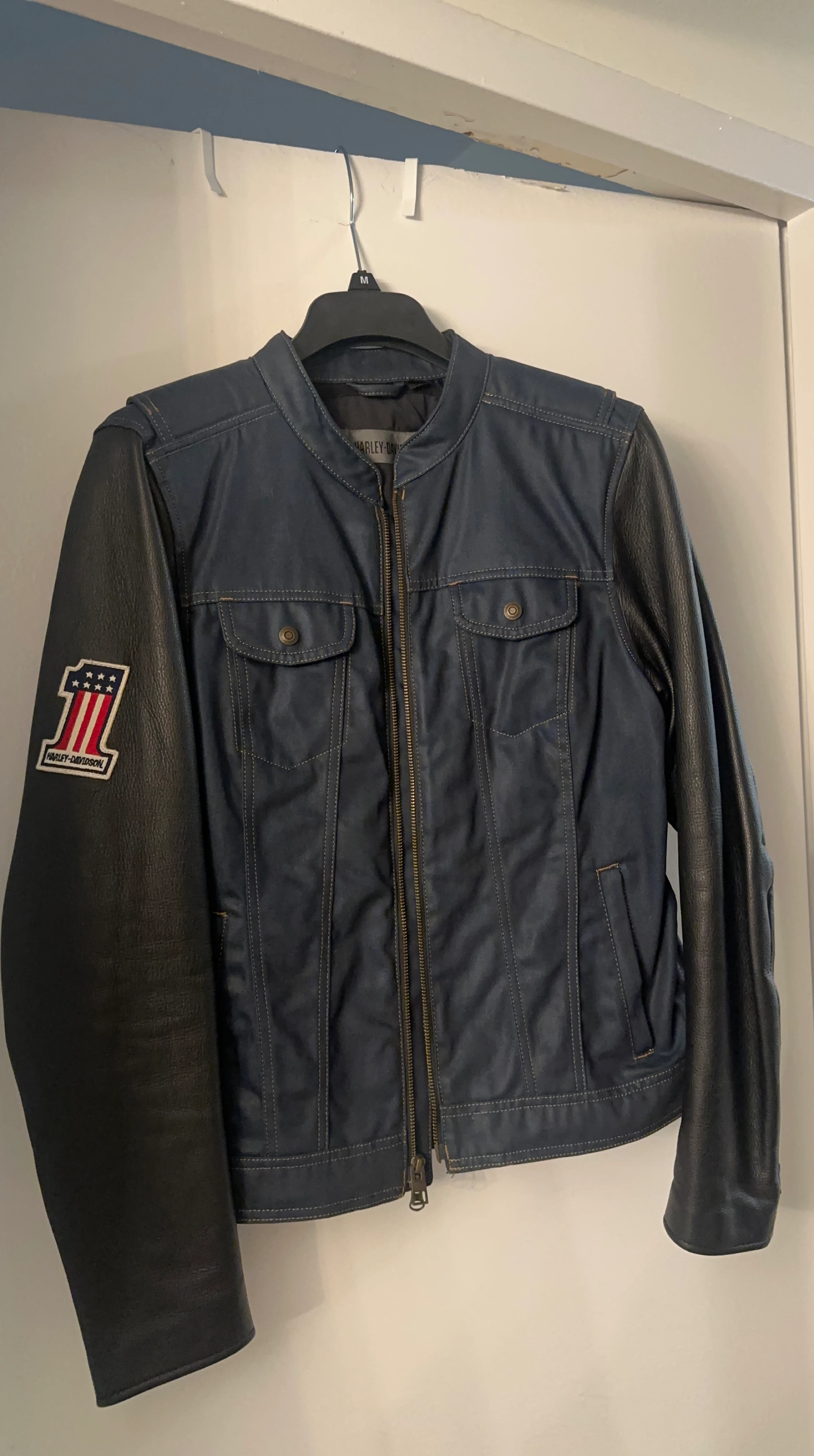Harley-Davidson Two-Tone Leather Jacket, Size M