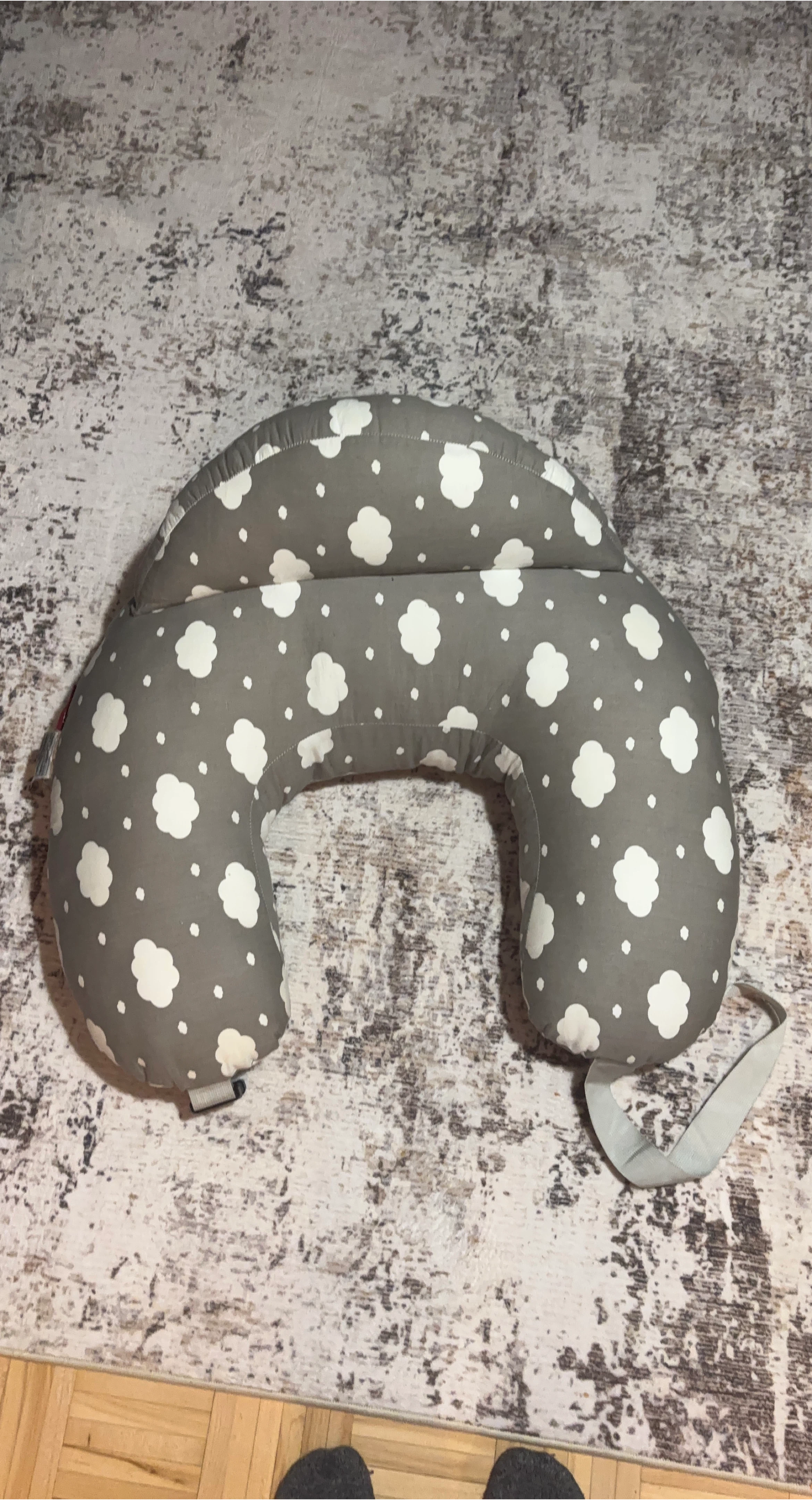 Boppy Pillow - Grey Cloud Pattern