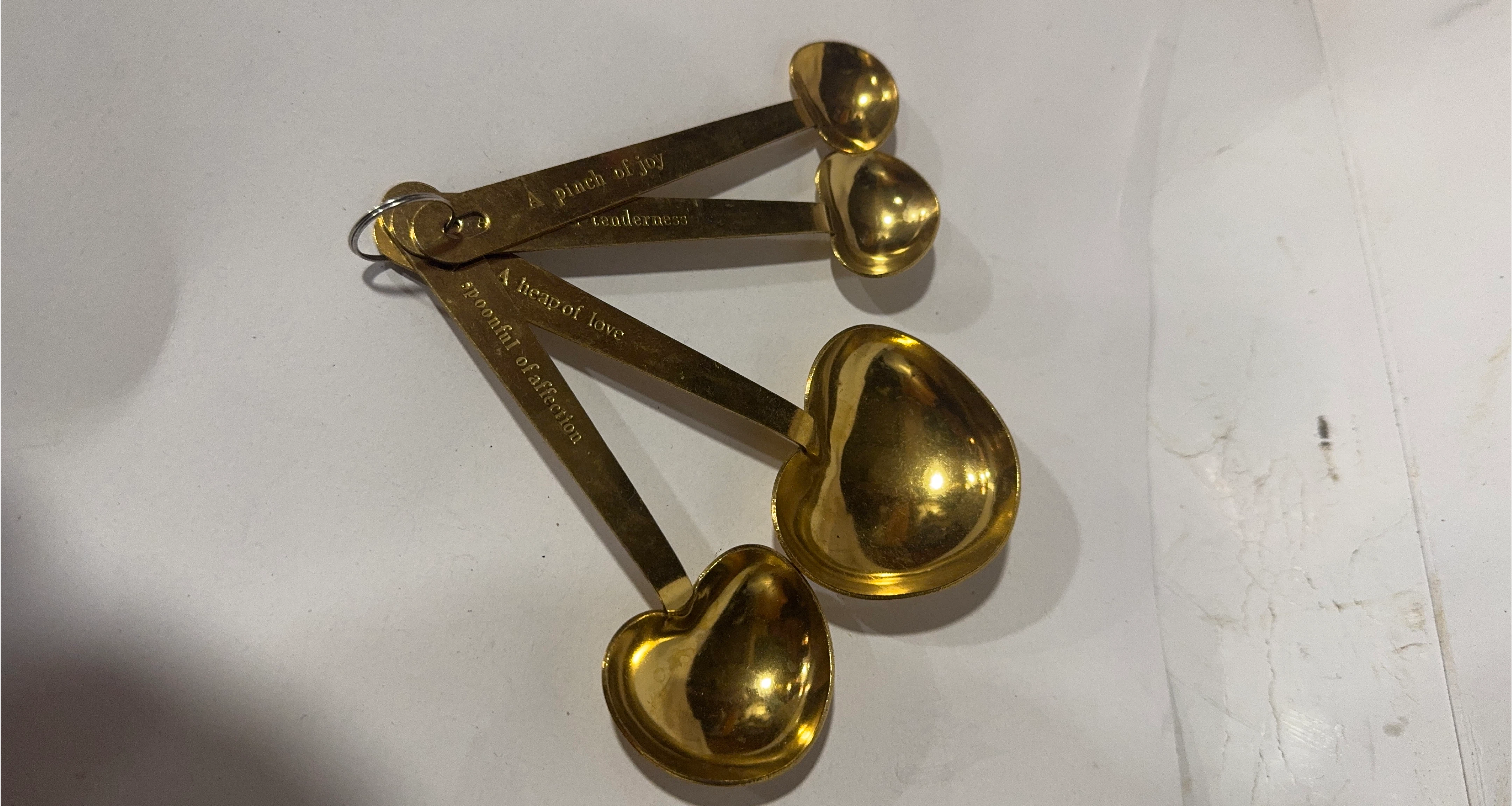 Gold Heart Measuring Spoons - Set of 4