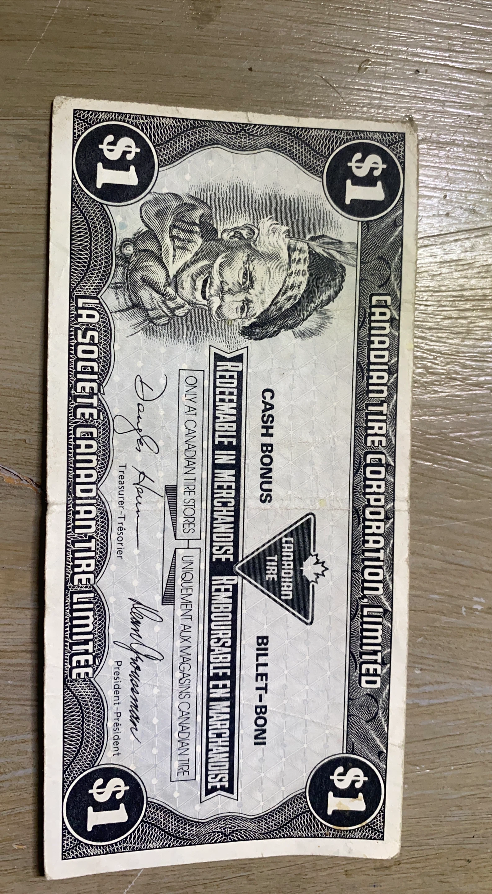 Canadian Tire $1 Cash Bonus Coupon