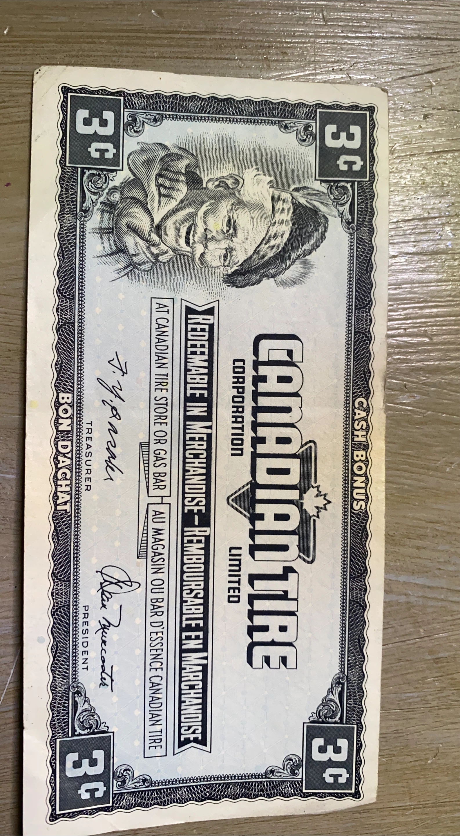 Canadian Tire 3¢ Cash Bonus Coupon