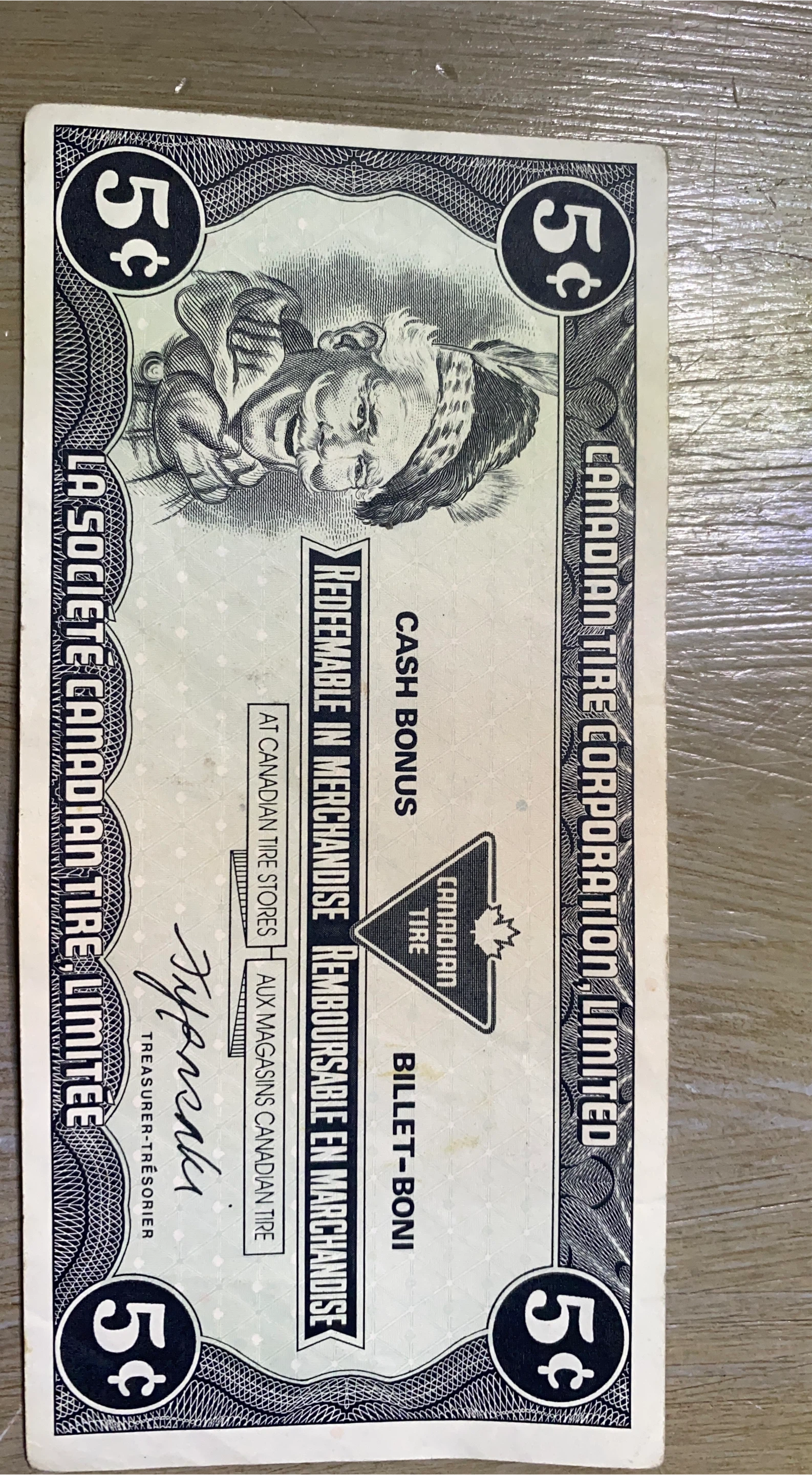 Canadian Tire 5¢ Cash Bonus Coupon