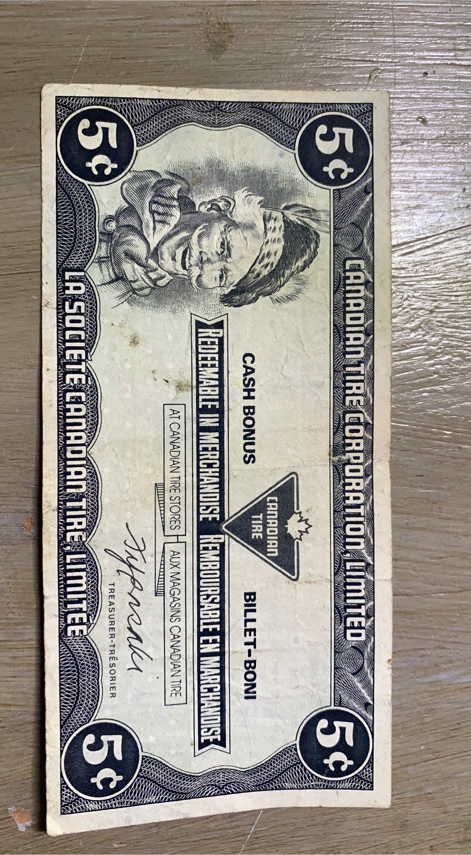 Vintage Canadian Tire 5¢ Coupon