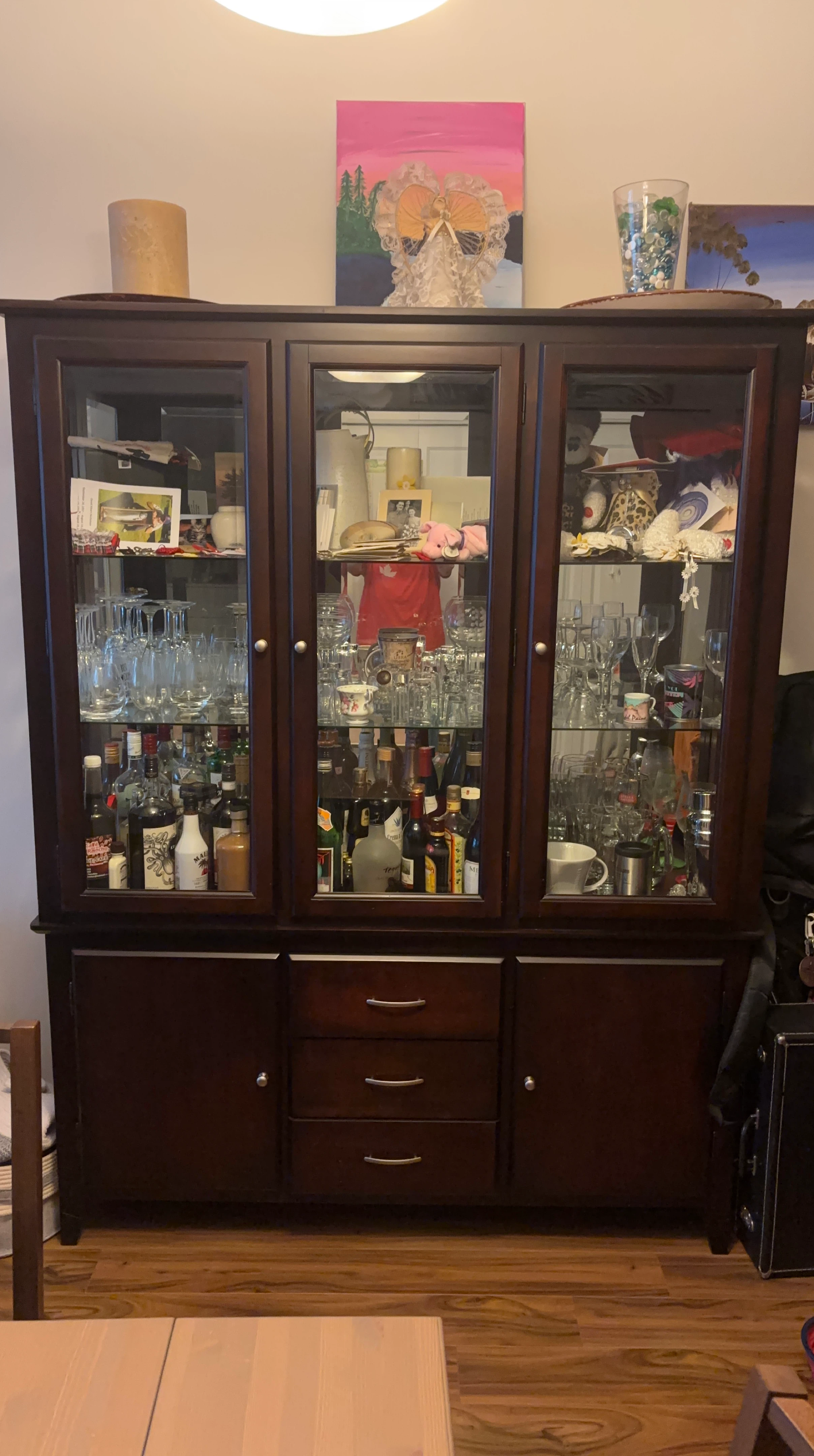 Dark Wood Display Cabinet