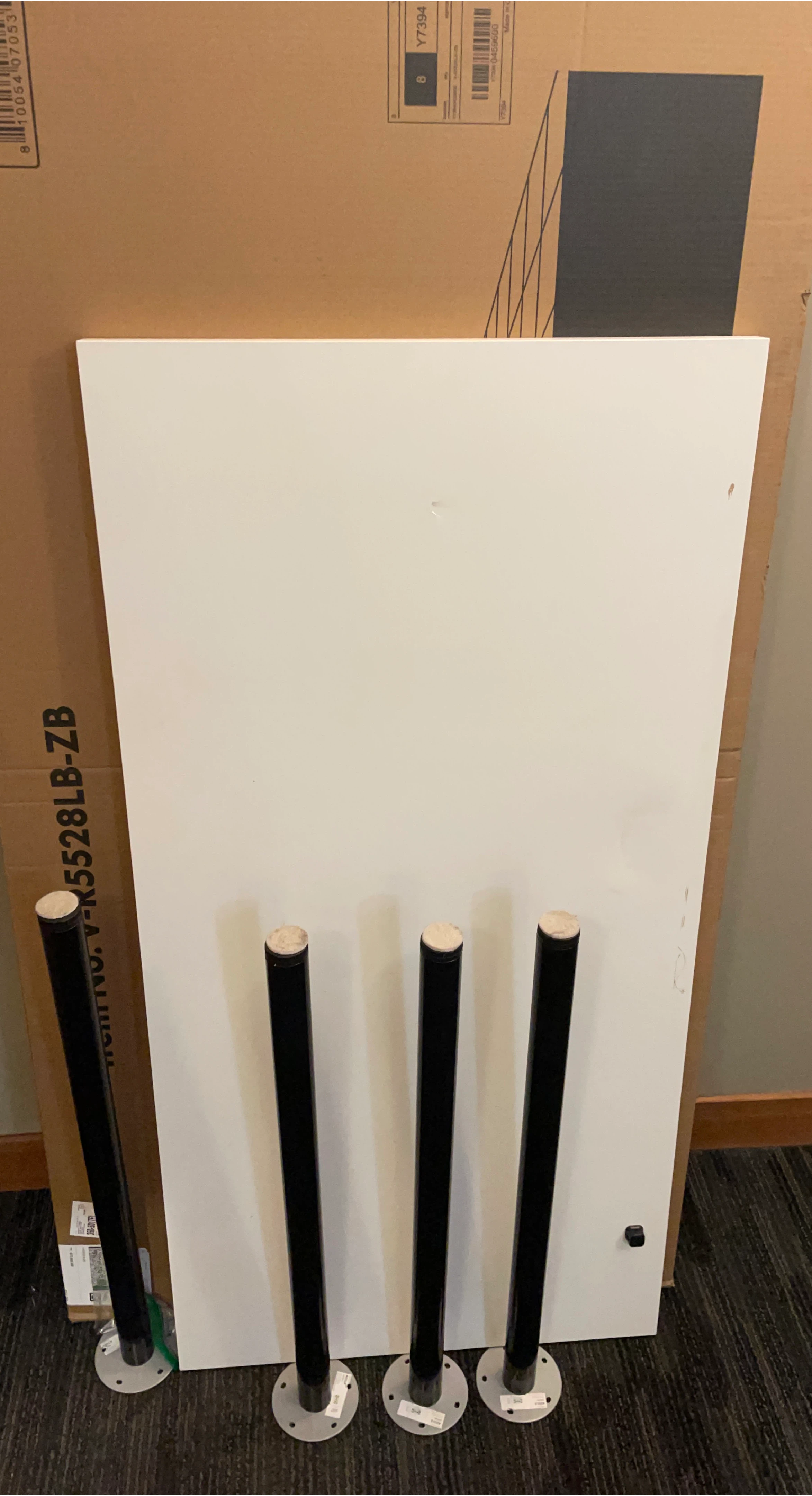 IKEA White Tabletop with Black Legs