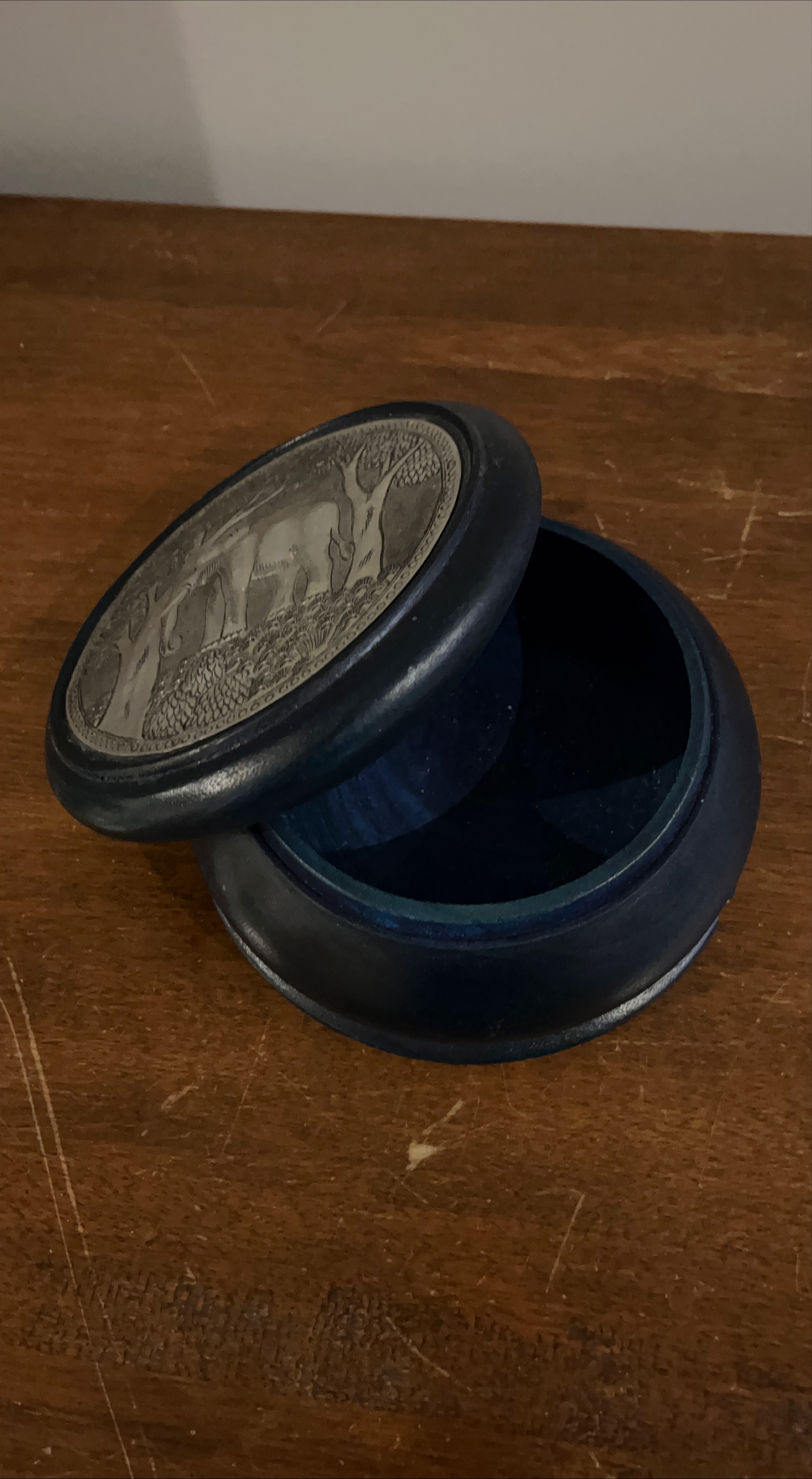 Elephant Design Trinket Box  inch