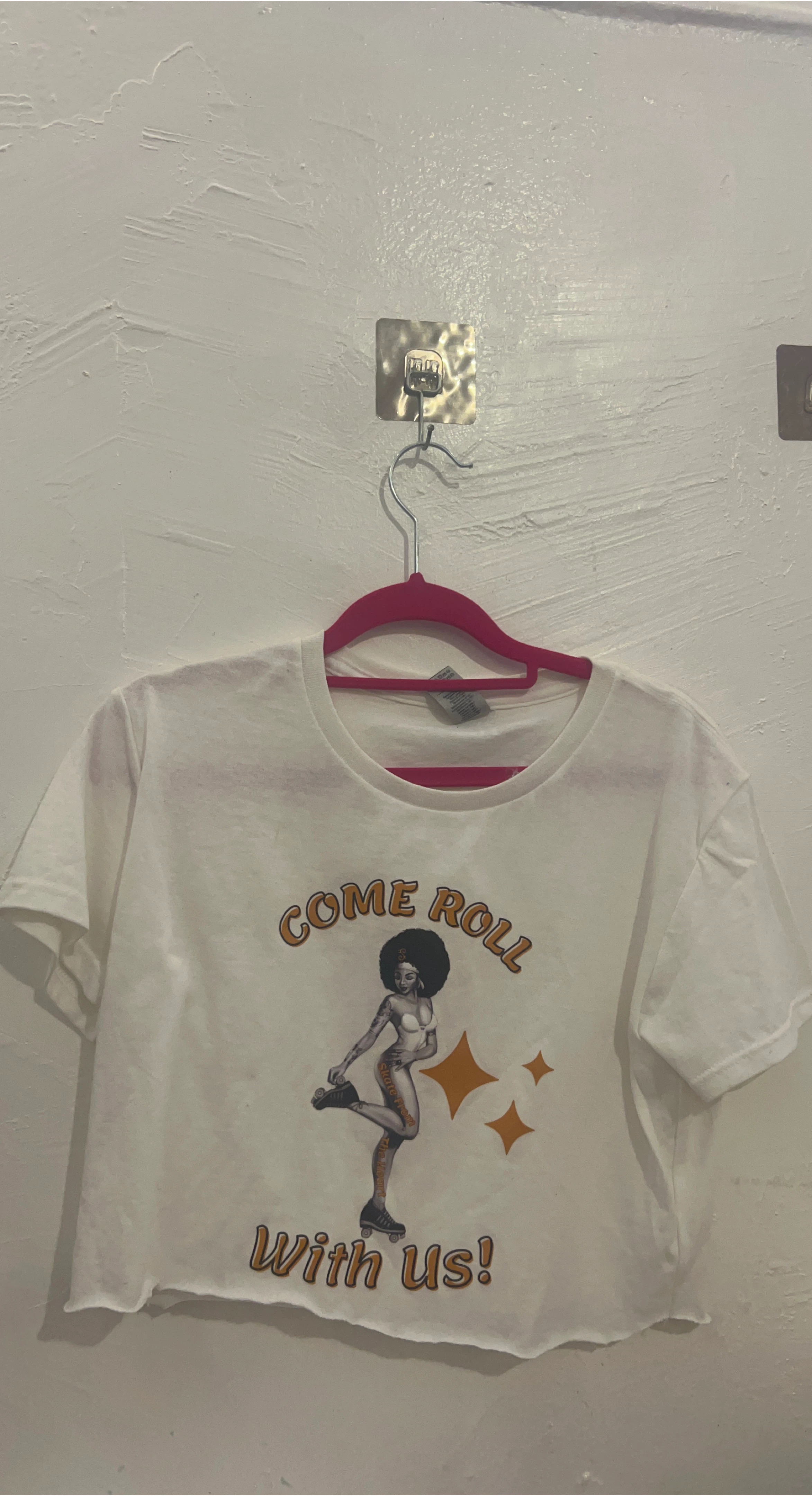 White Graphic T-Shirt - Come Roll With Us!