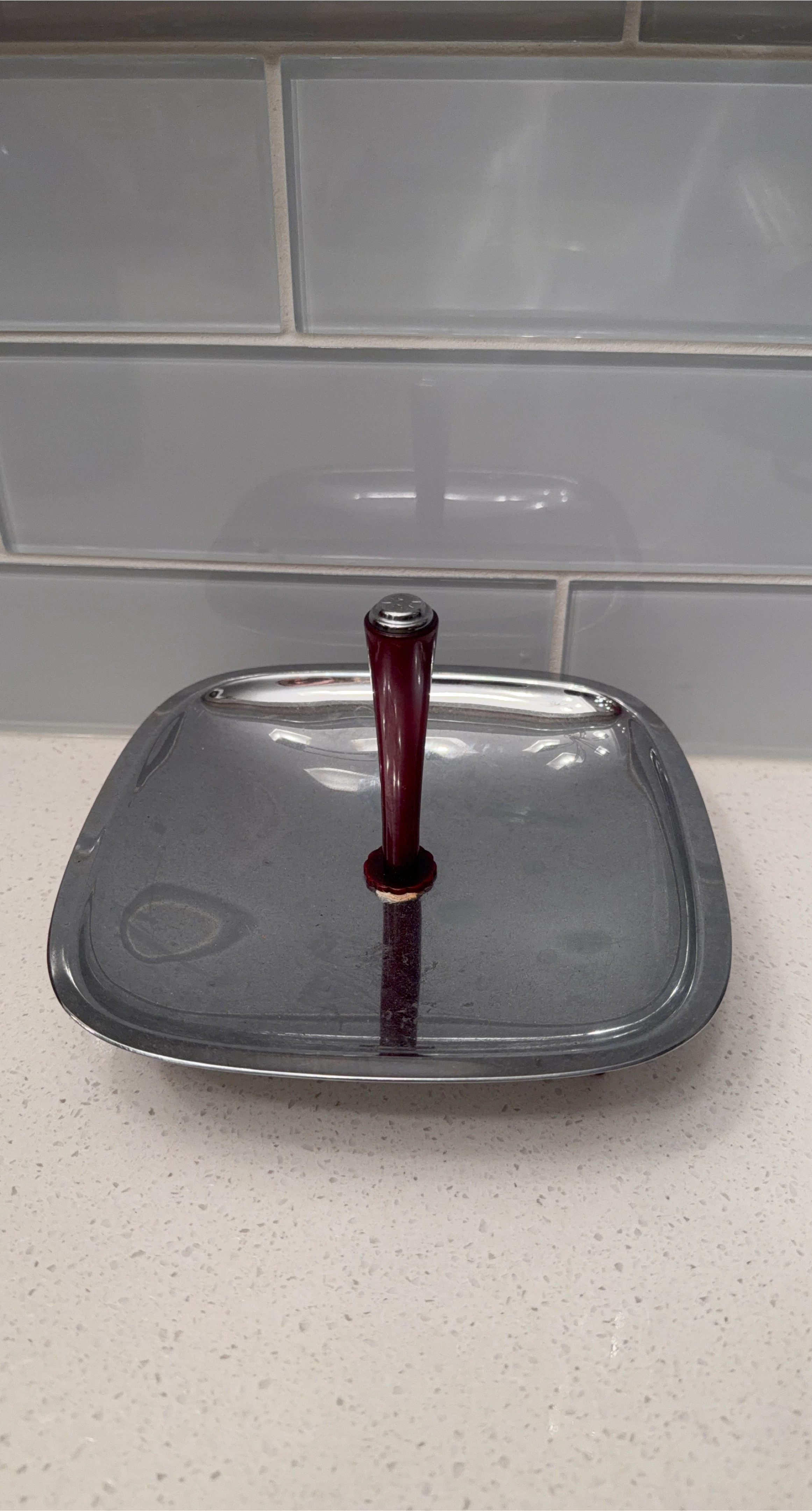 Vintage Silver Plated Serving Tray with Handle