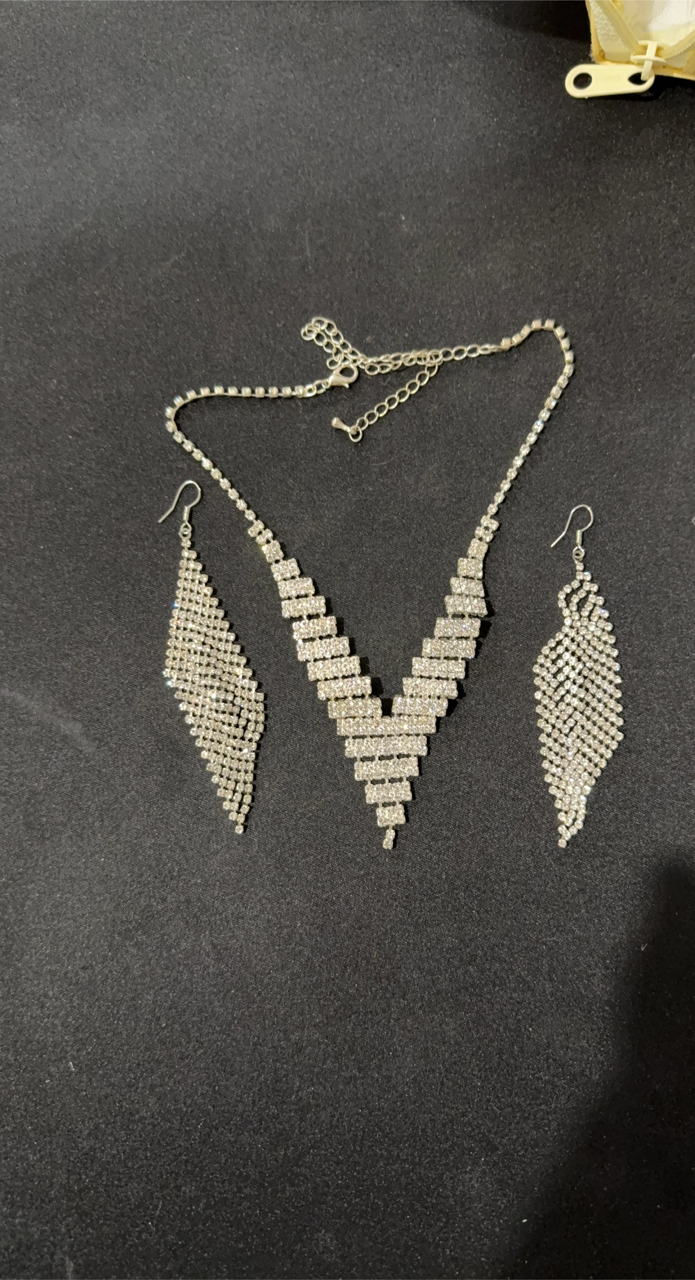 Rhinestone Necklace & Earrings Set