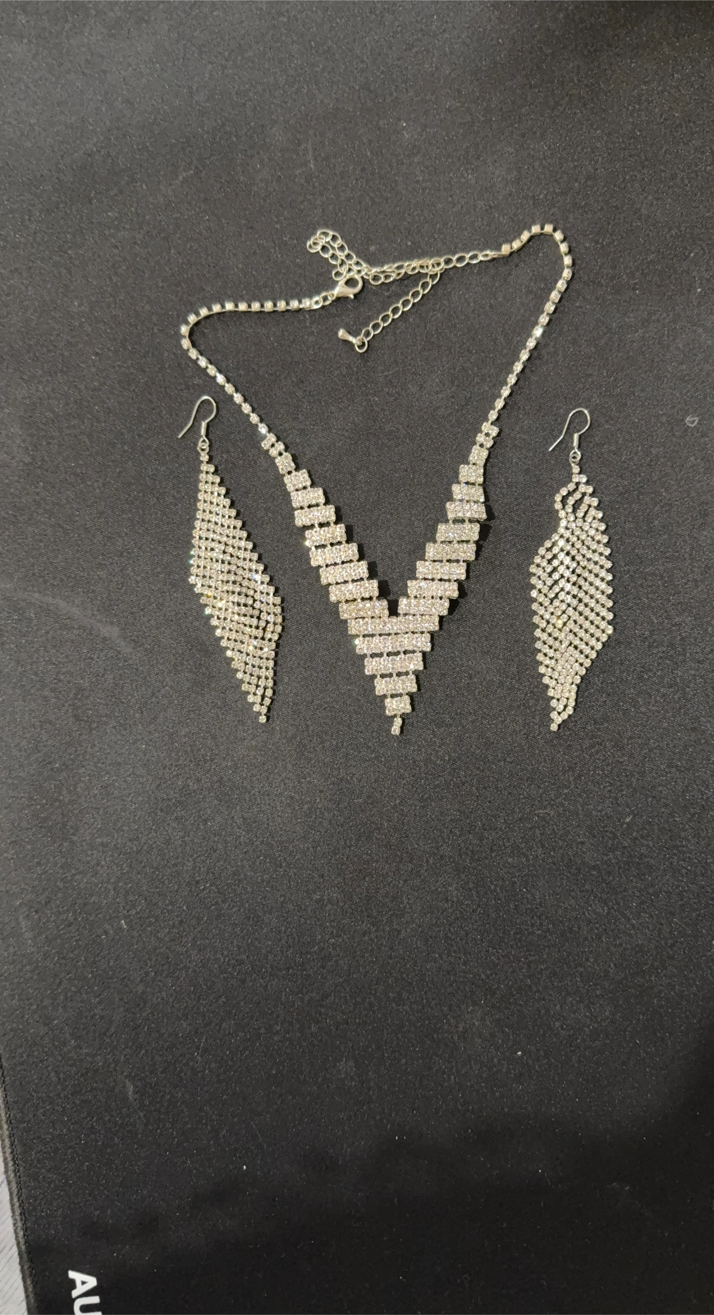 Rhinestone Necklace and Earring Set