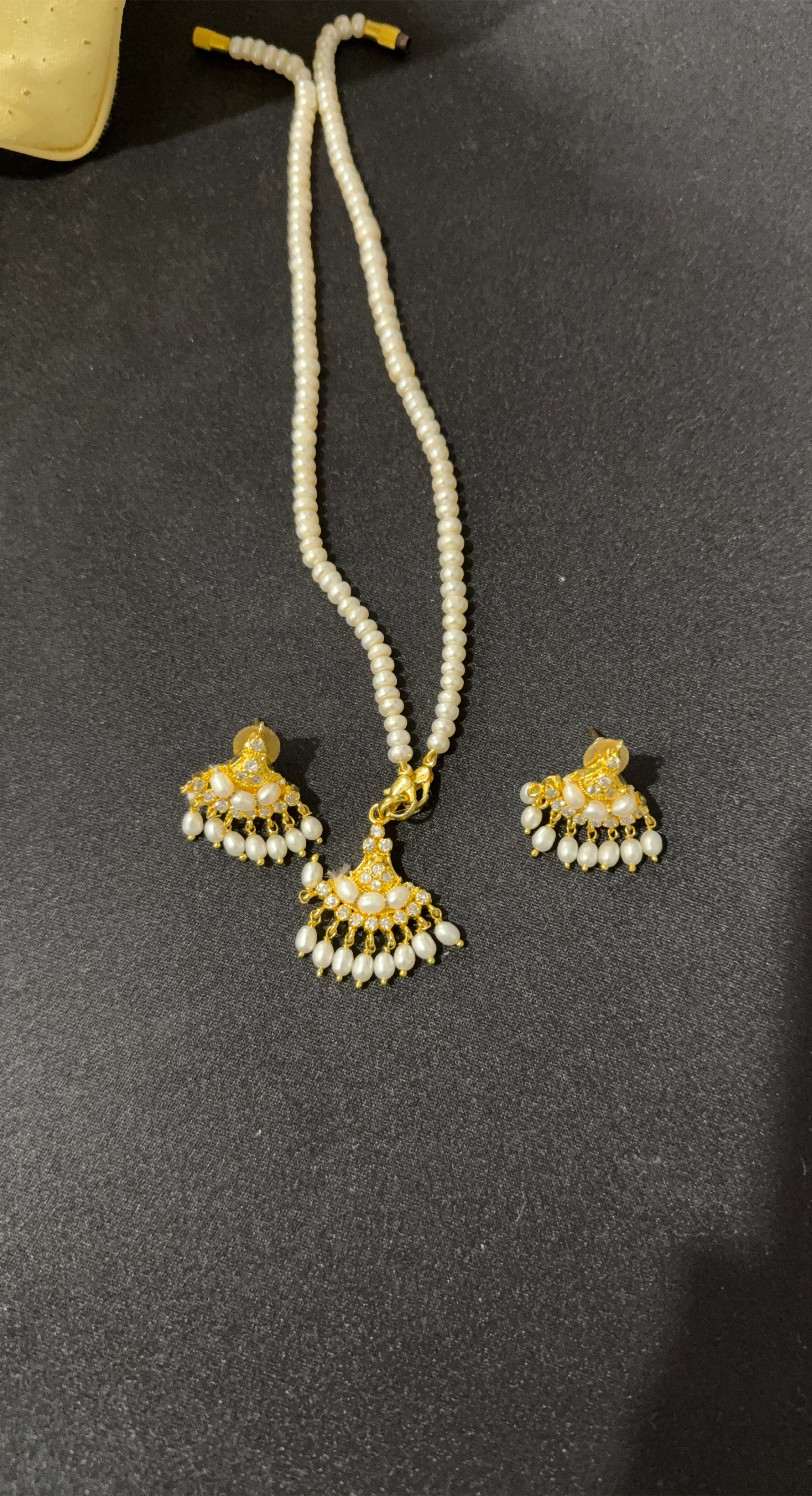 Pearl Necklace and Earring Set