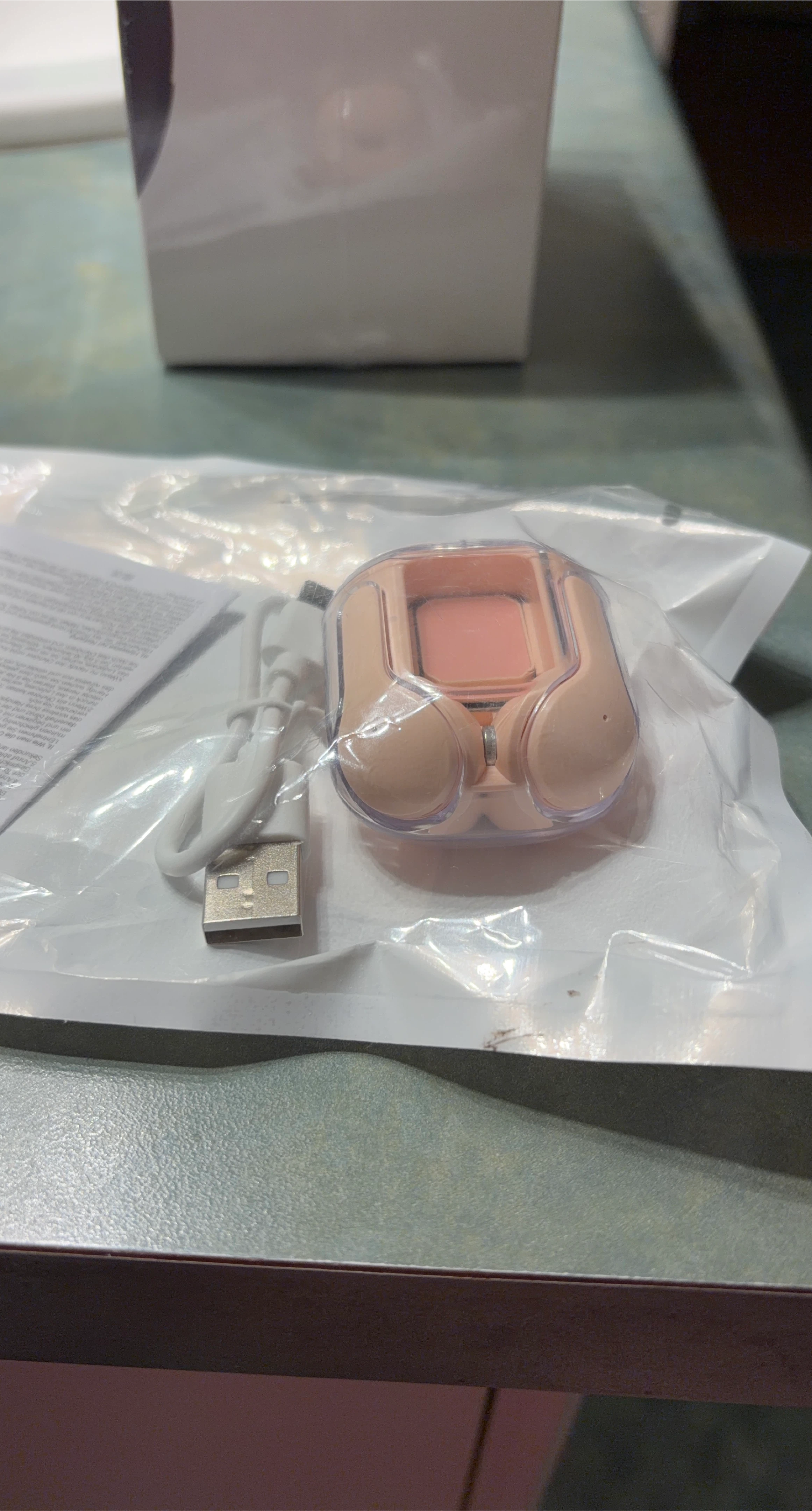 Pink Wireless Earbuds with Charging Case