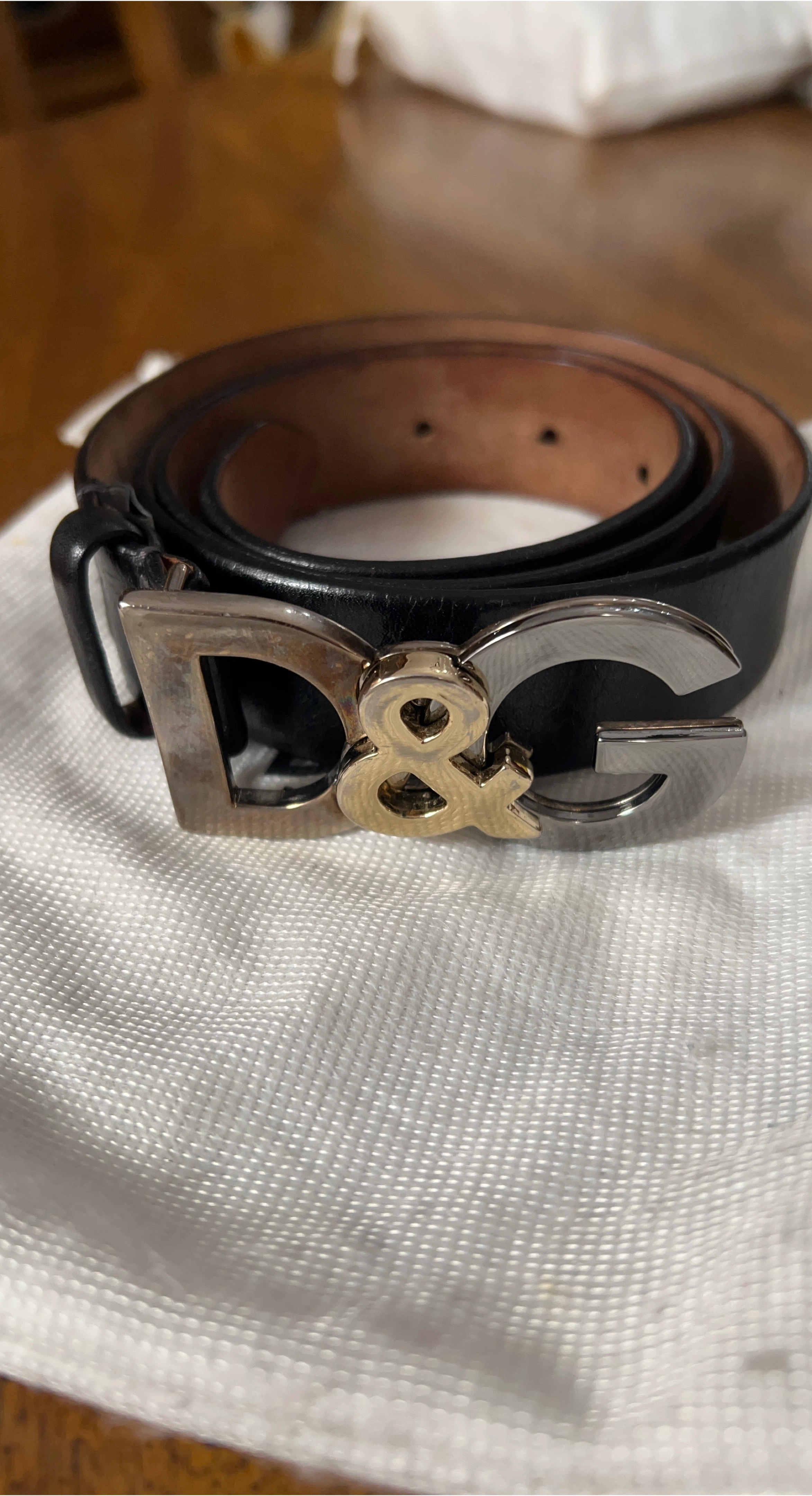 D&G Black Leather Belt