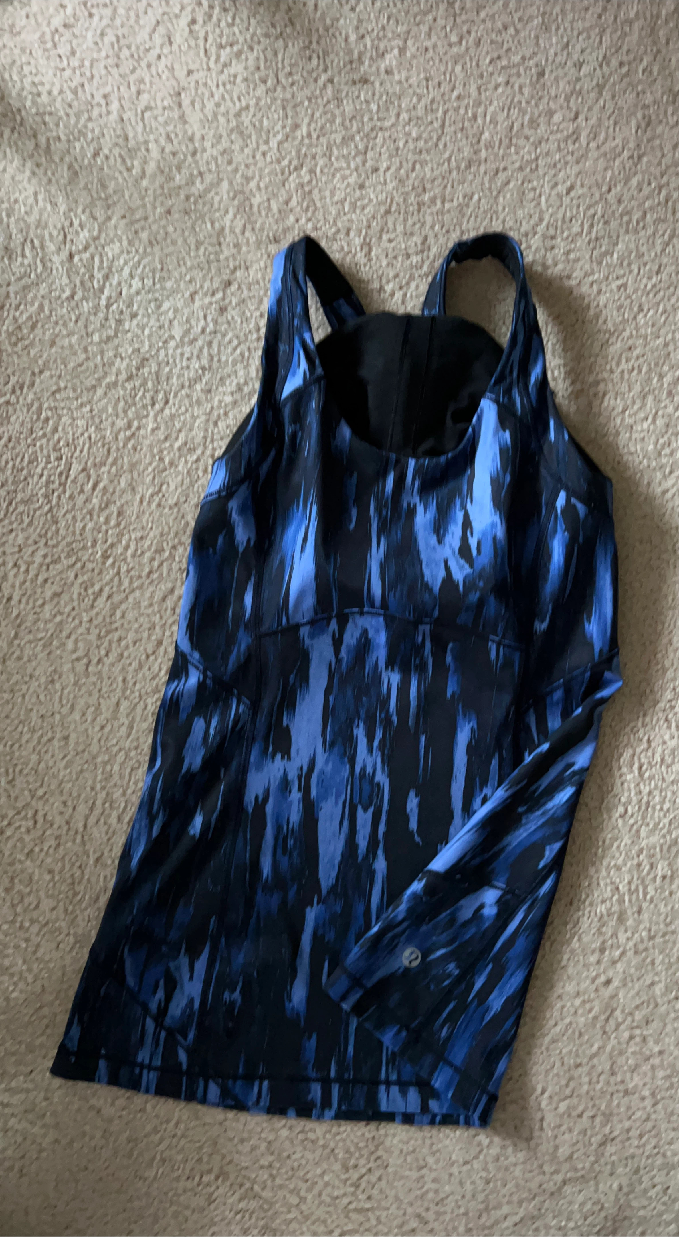 Brand new Lululemon Blue & black cross-back Tank Top