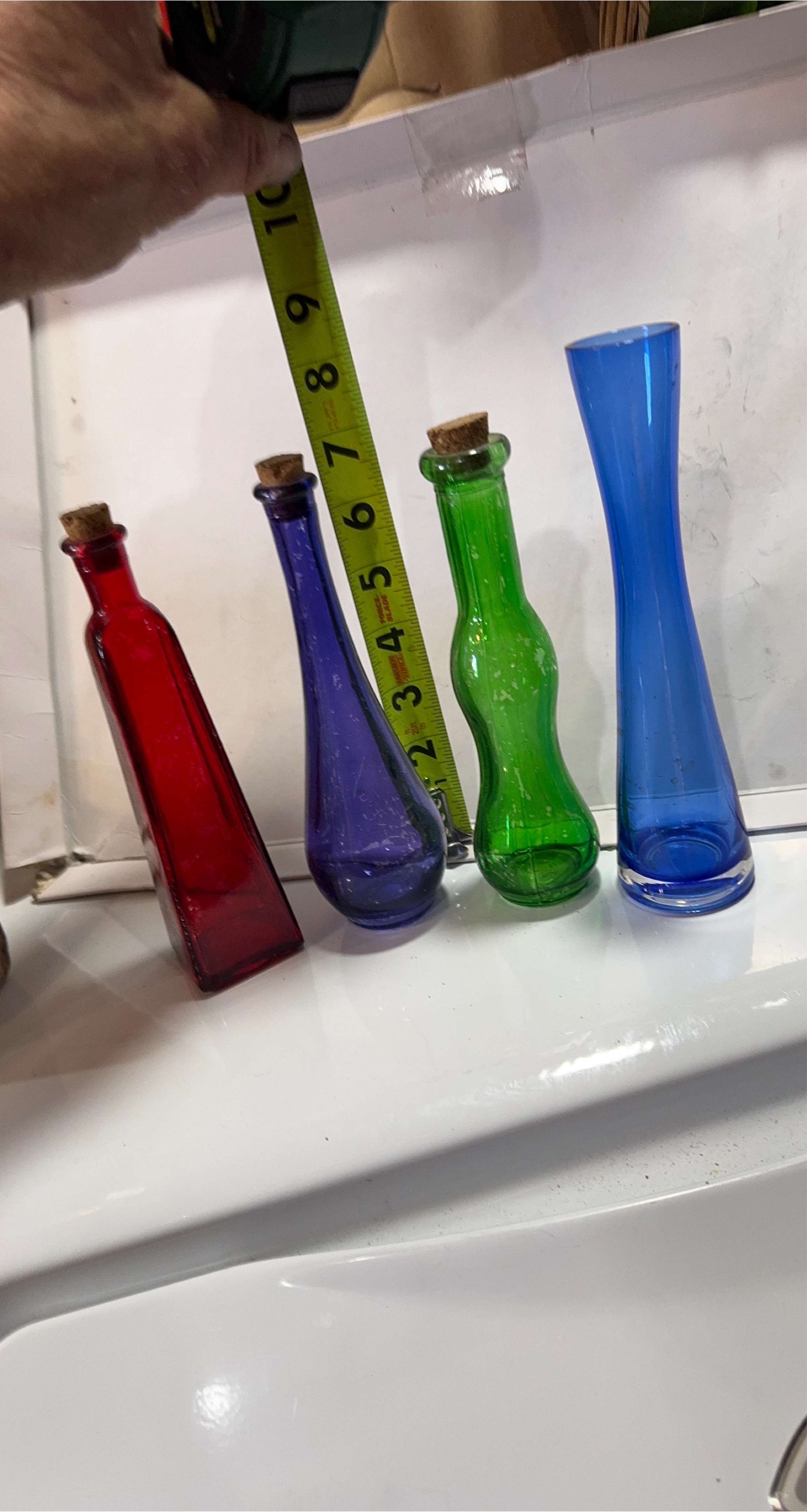 Colorful Glass Bud Vases - Set of 4