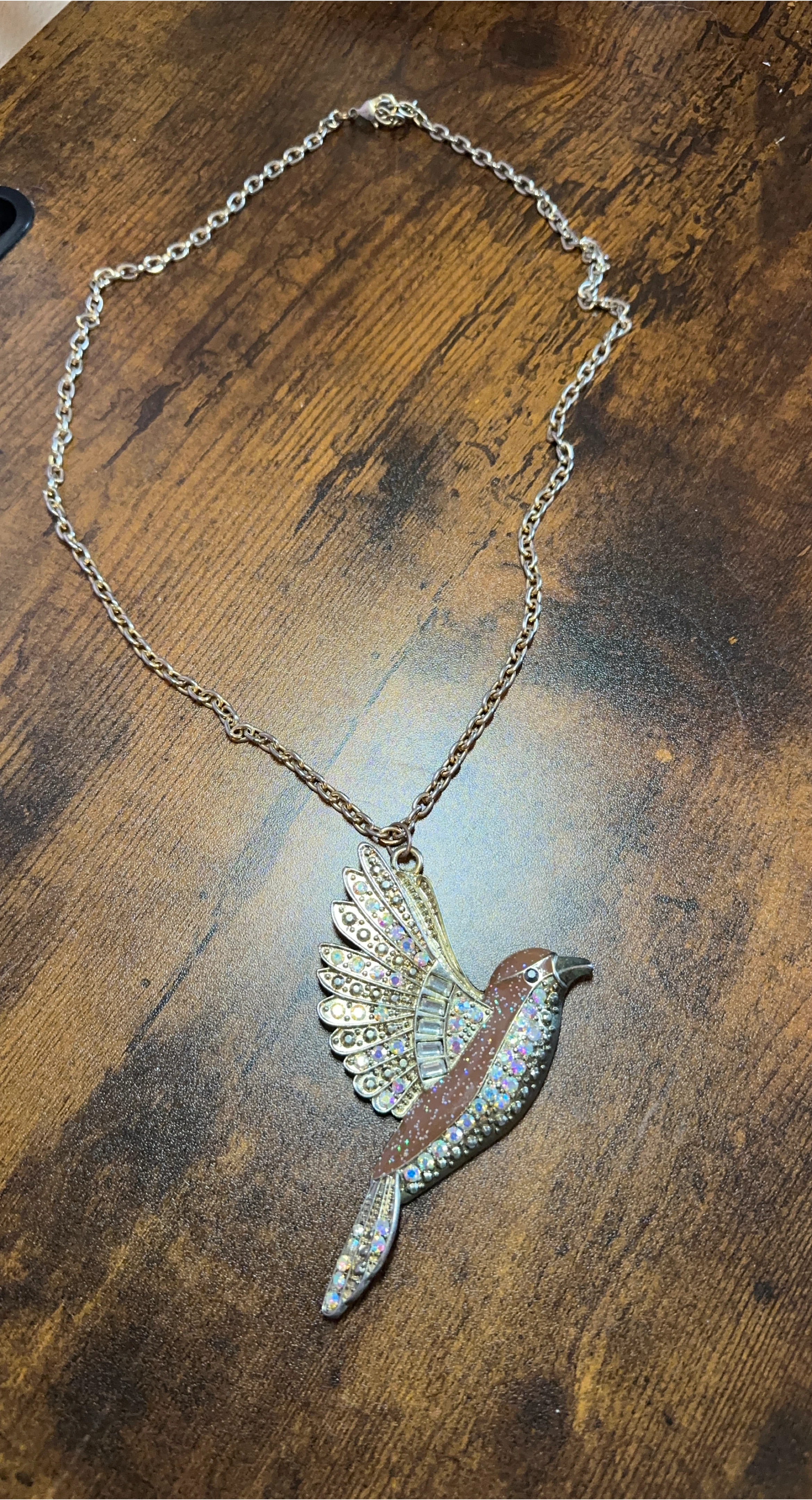 Vintage Bird Pendant Necklace