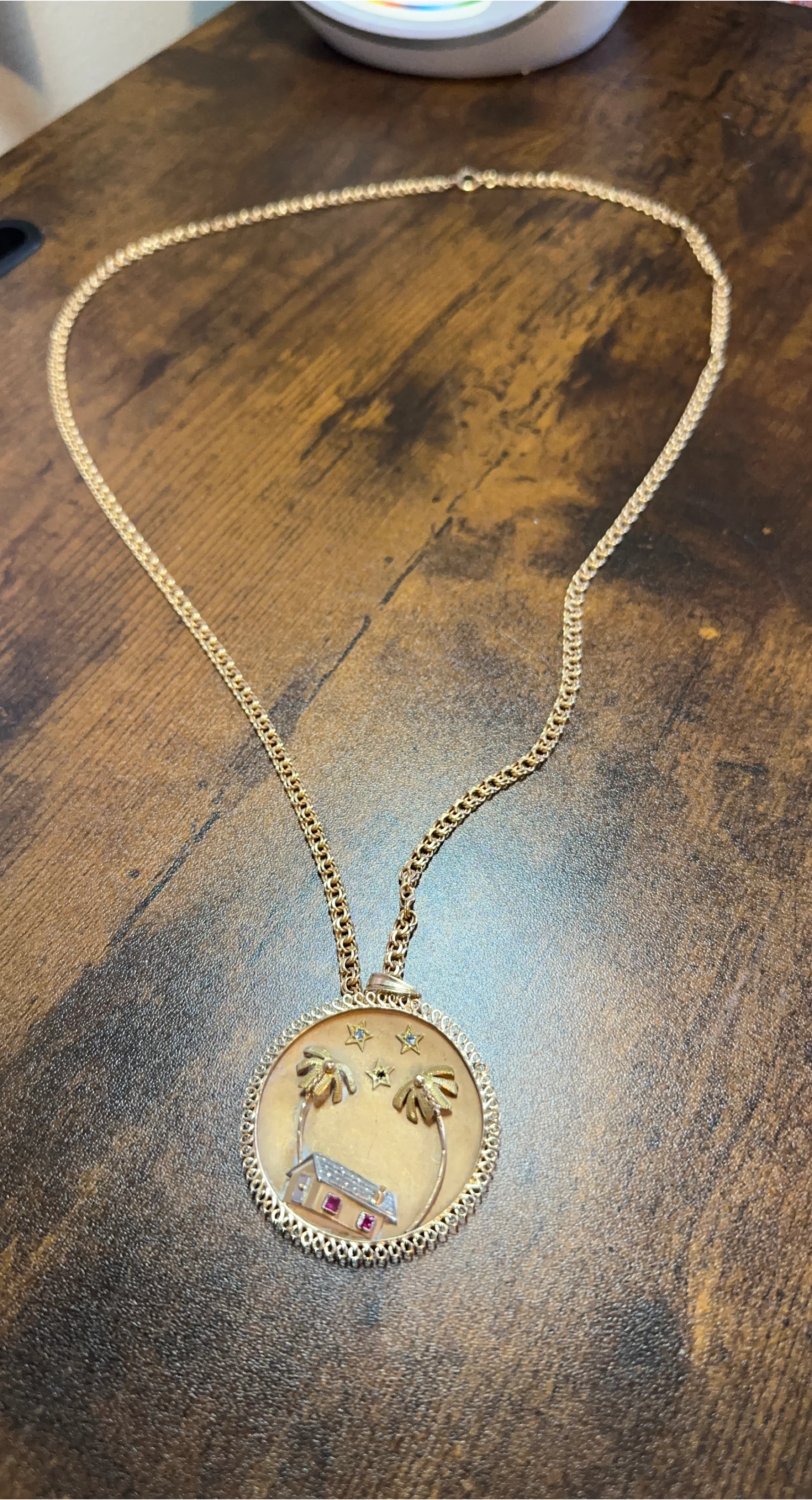 Palm Tree Pendant Necklace