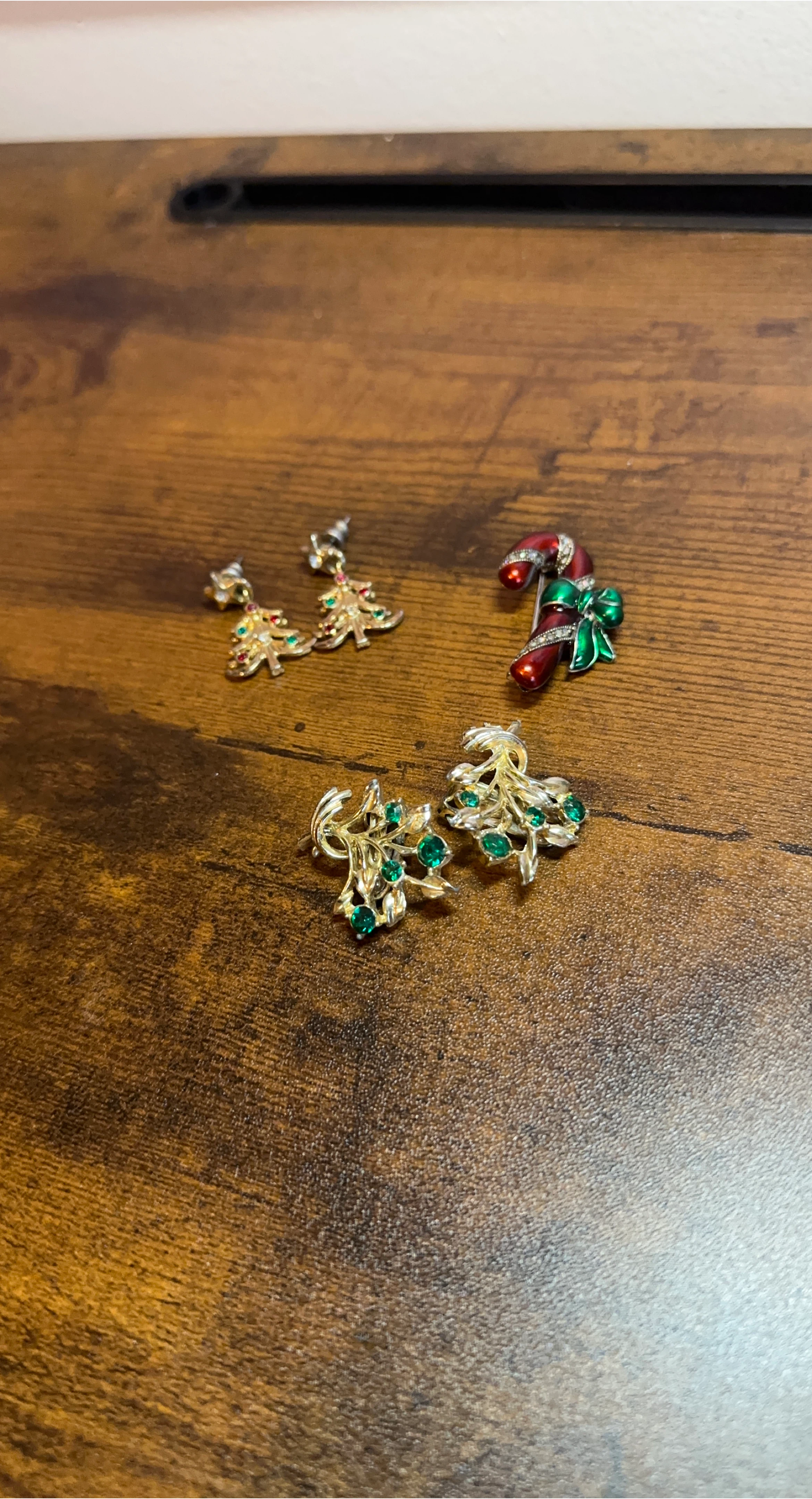 Christmas Earrings and Brooch
