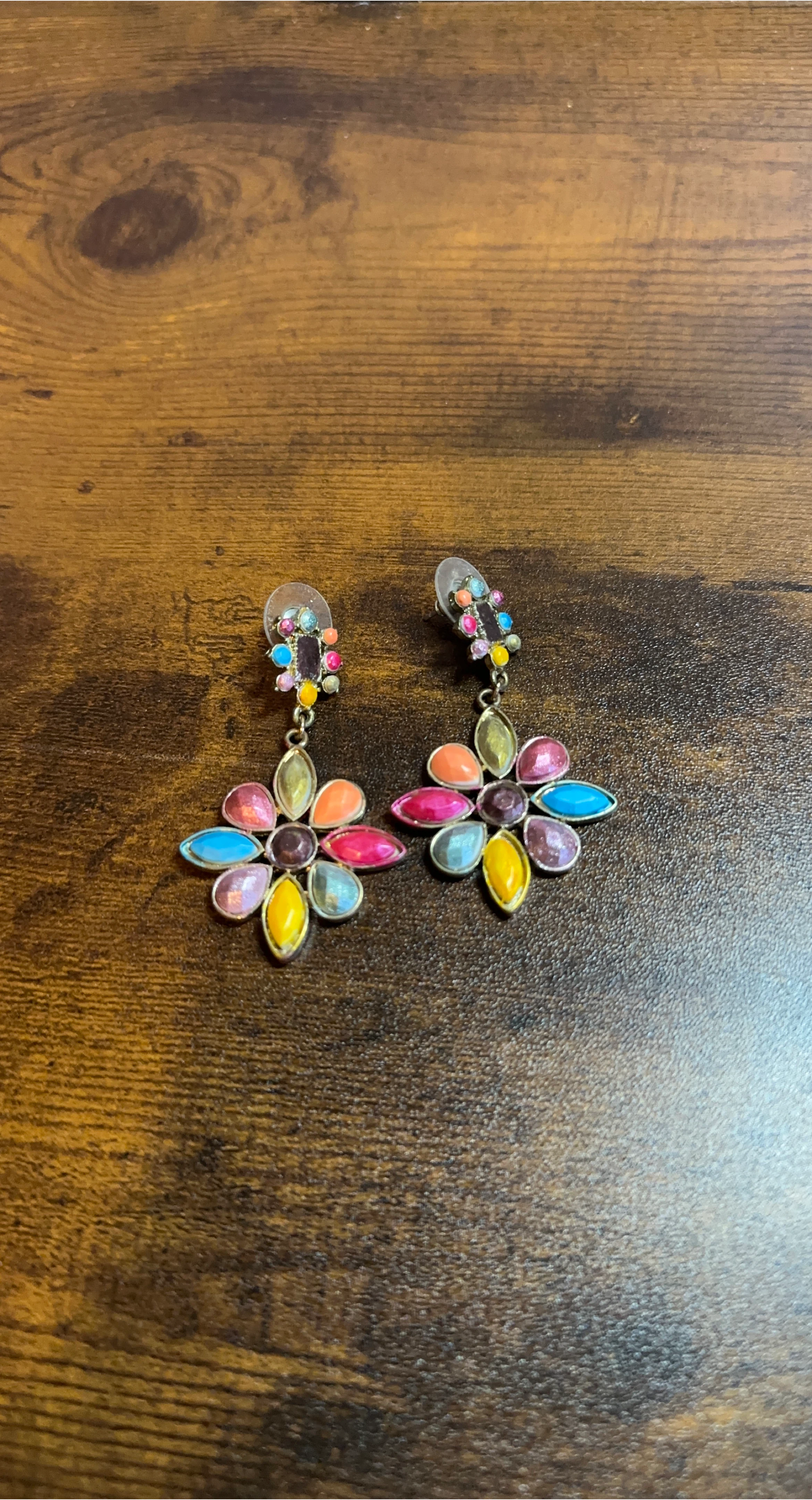 Colourful Flower Dangle Earrings