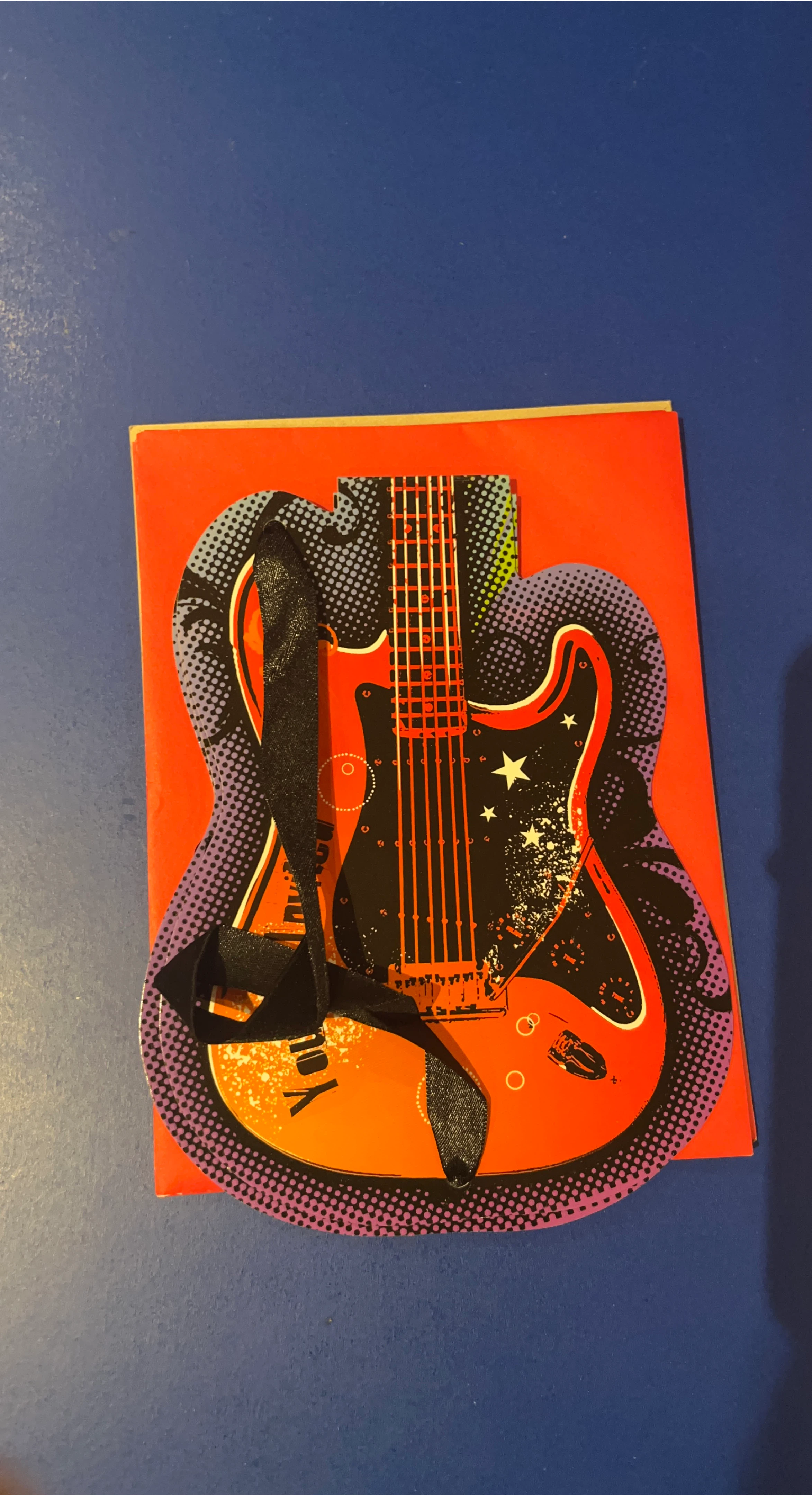Guitar Shaped invitation with envelopes