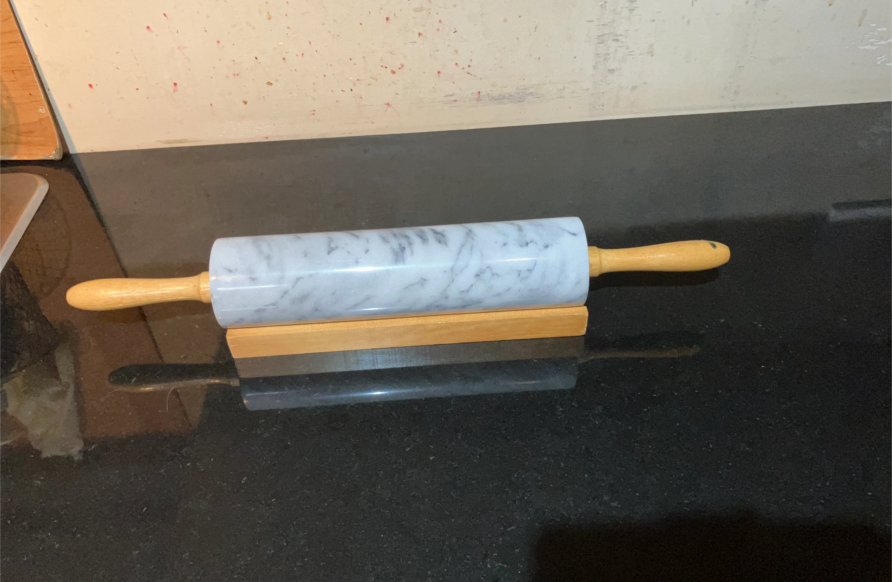 Marble Rolling Pin with Wood Handles