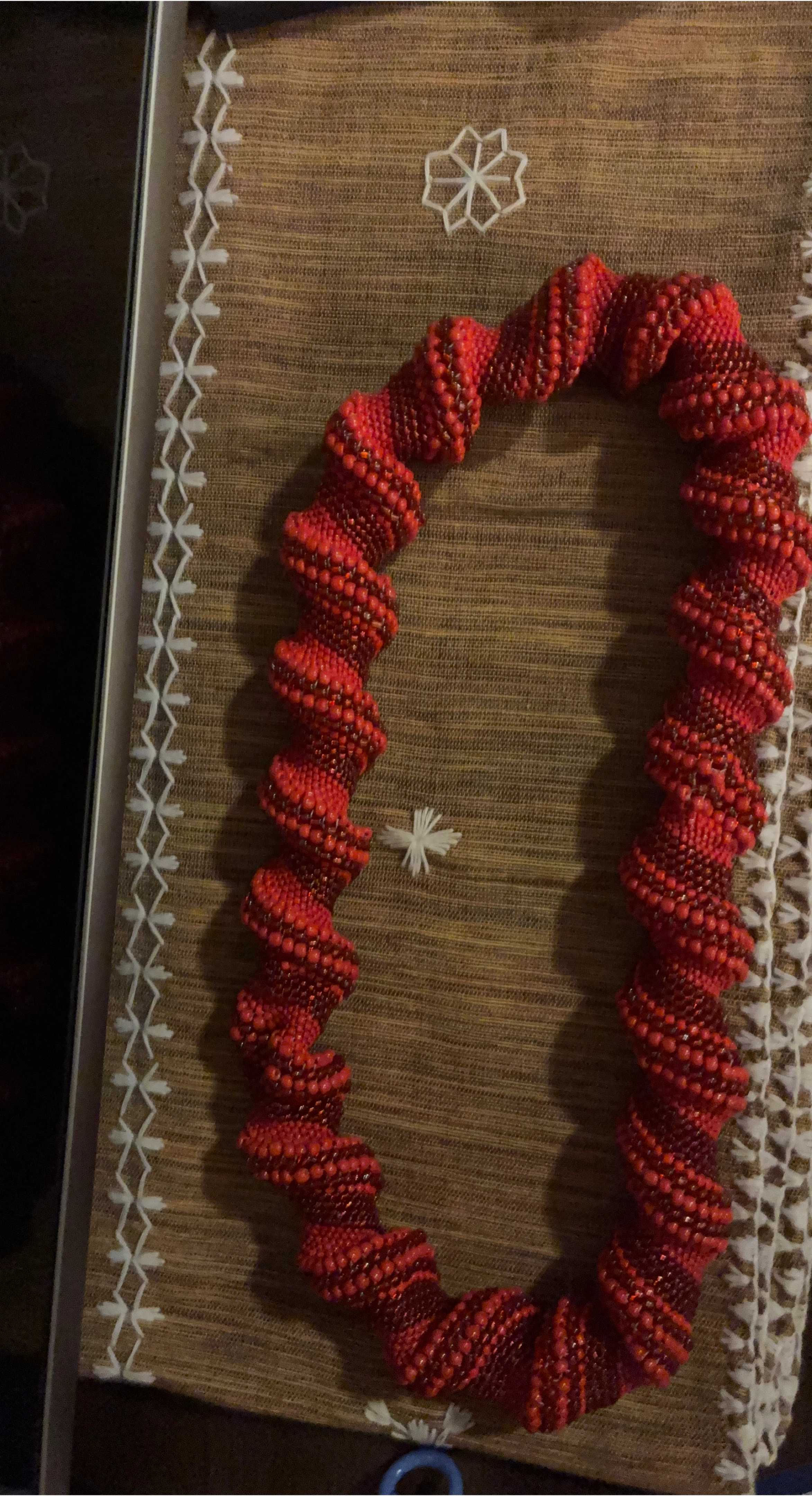 🥕Red Beaded Necklace/curtain tie