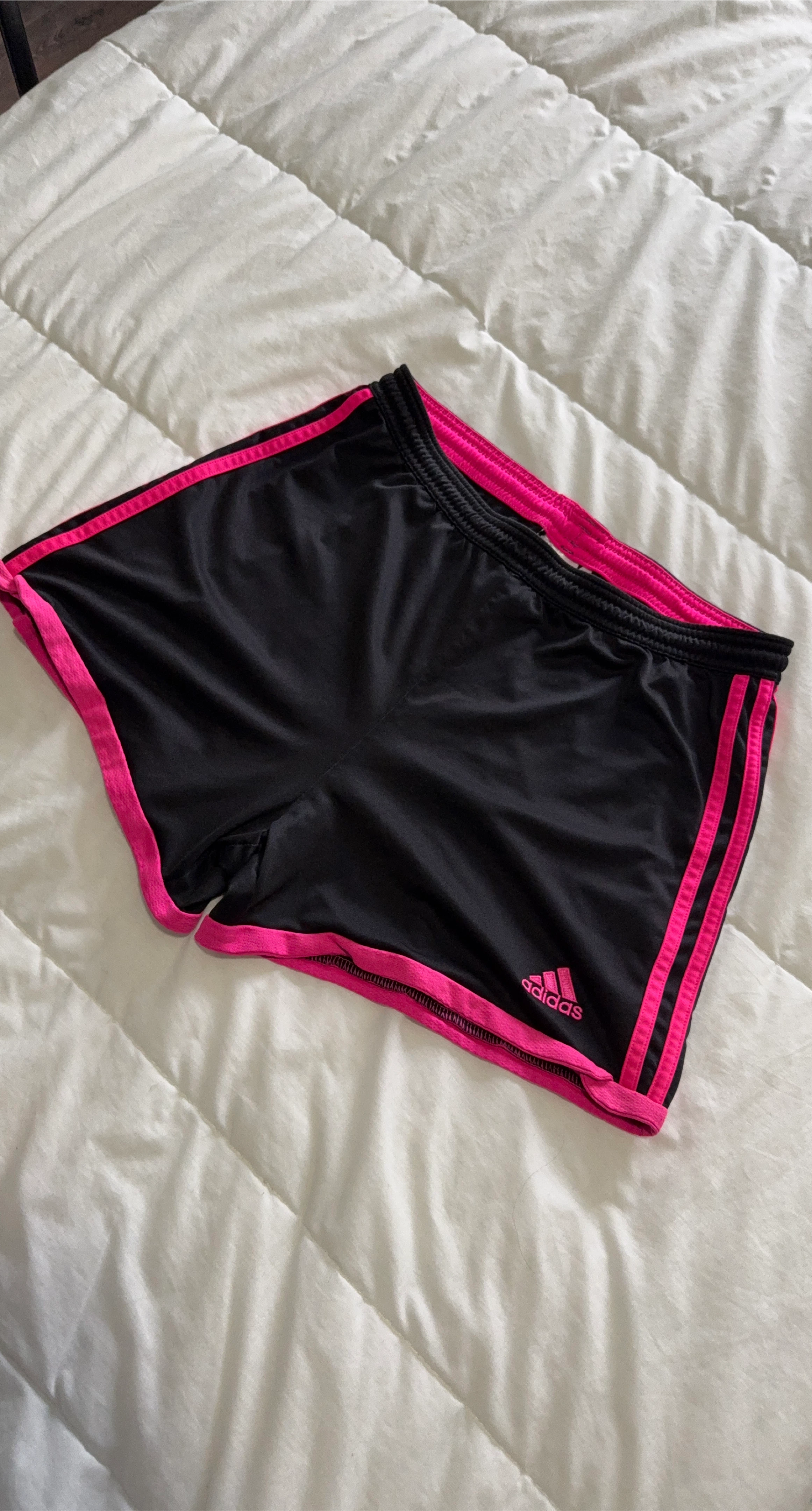 Adidas Black & Pink Athletic Shorts - Size S