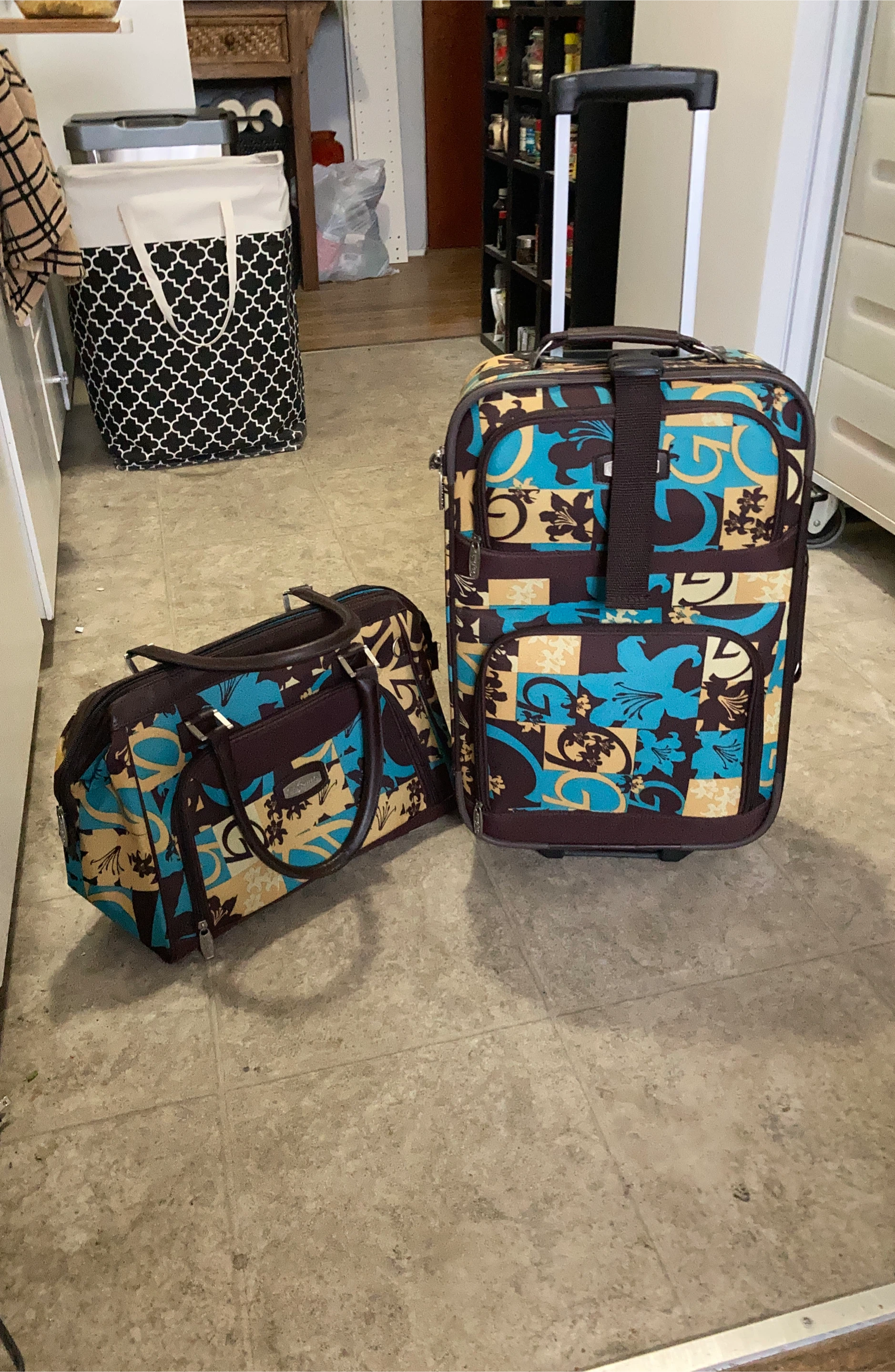 Luggage Set - Rolling (2 wheel) Suitcase & Tote Bag