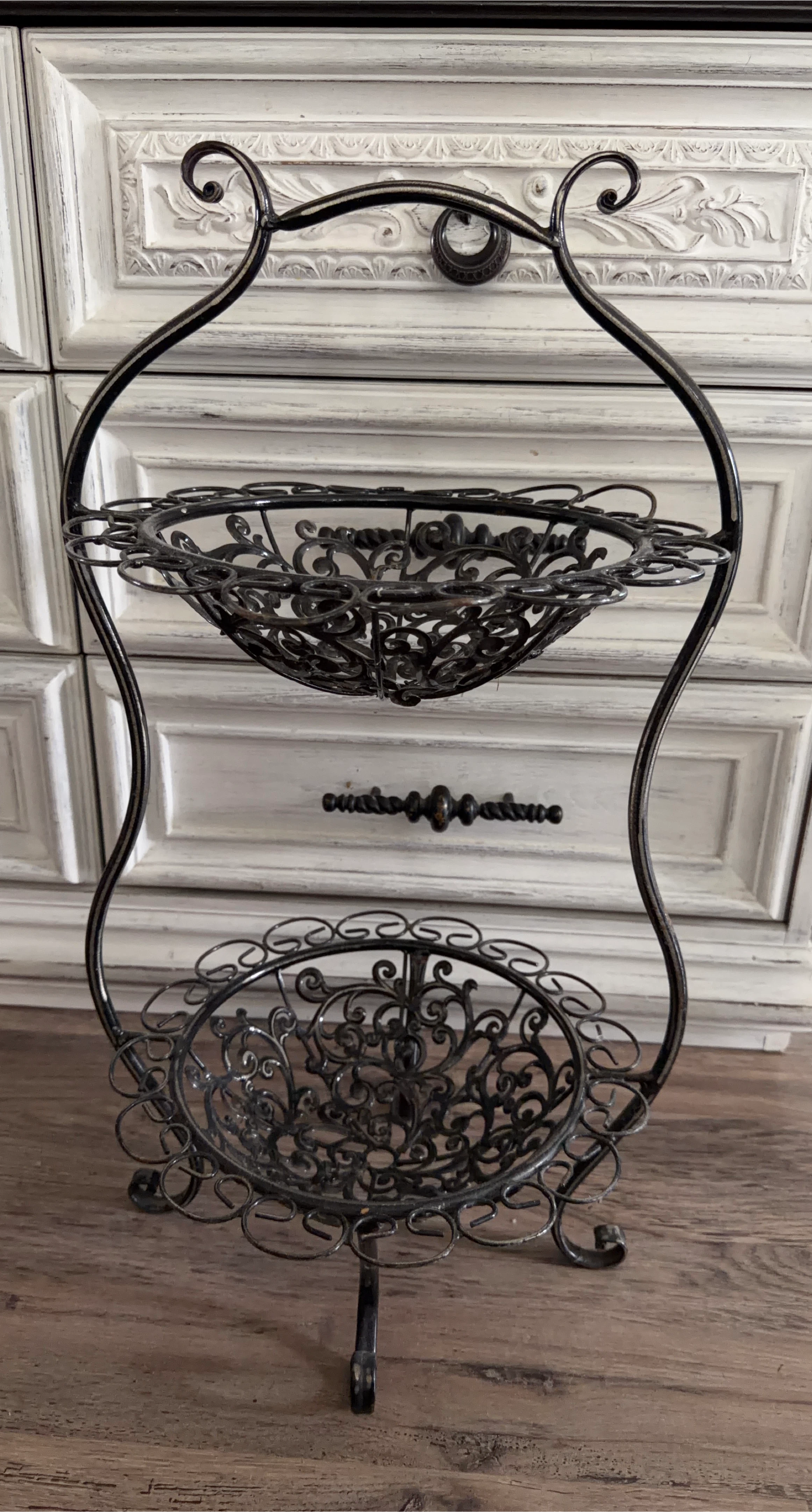 Decorative Two-Tiered Metal Stand