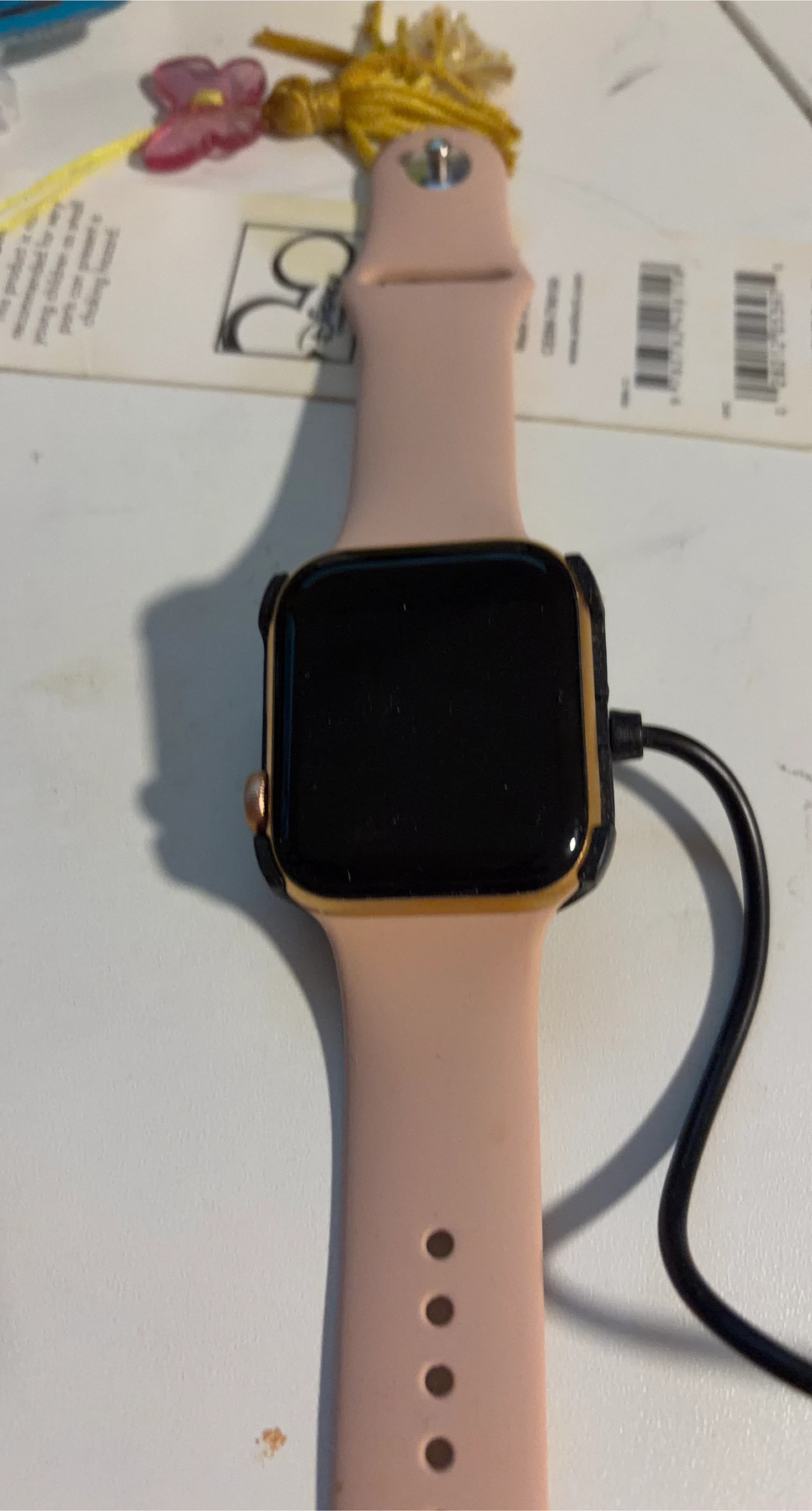 Apple Watch with Pink Band