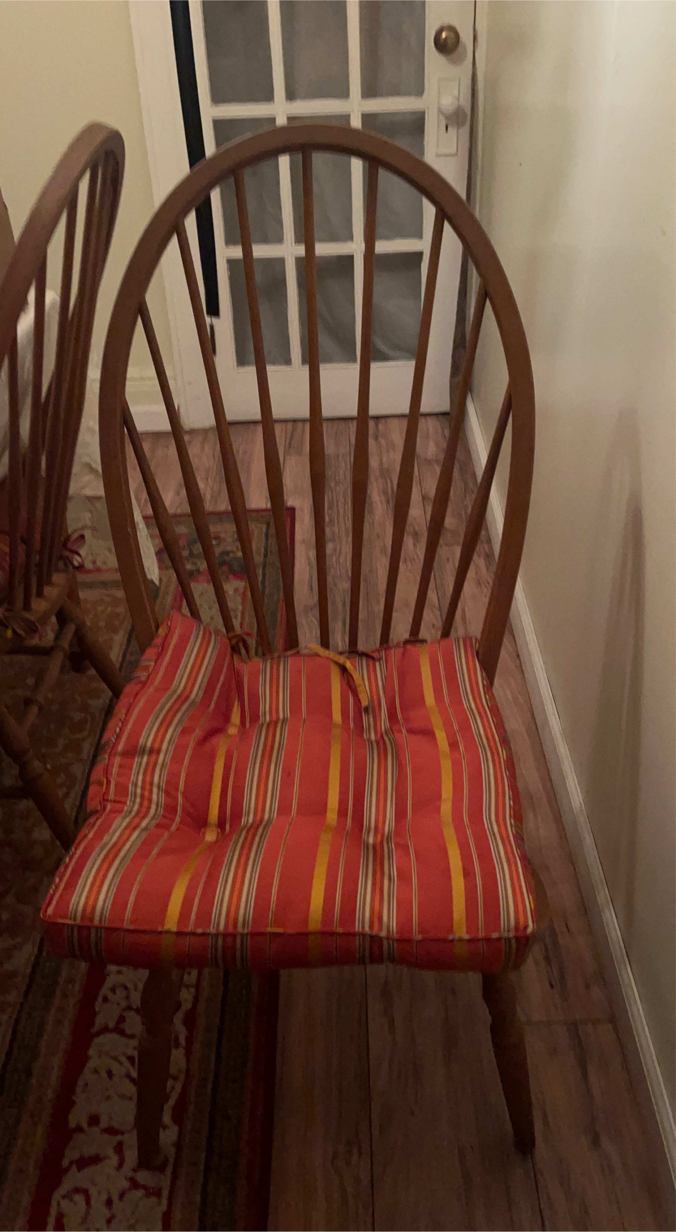Wooden Spindle Back Chair w/ Cushion