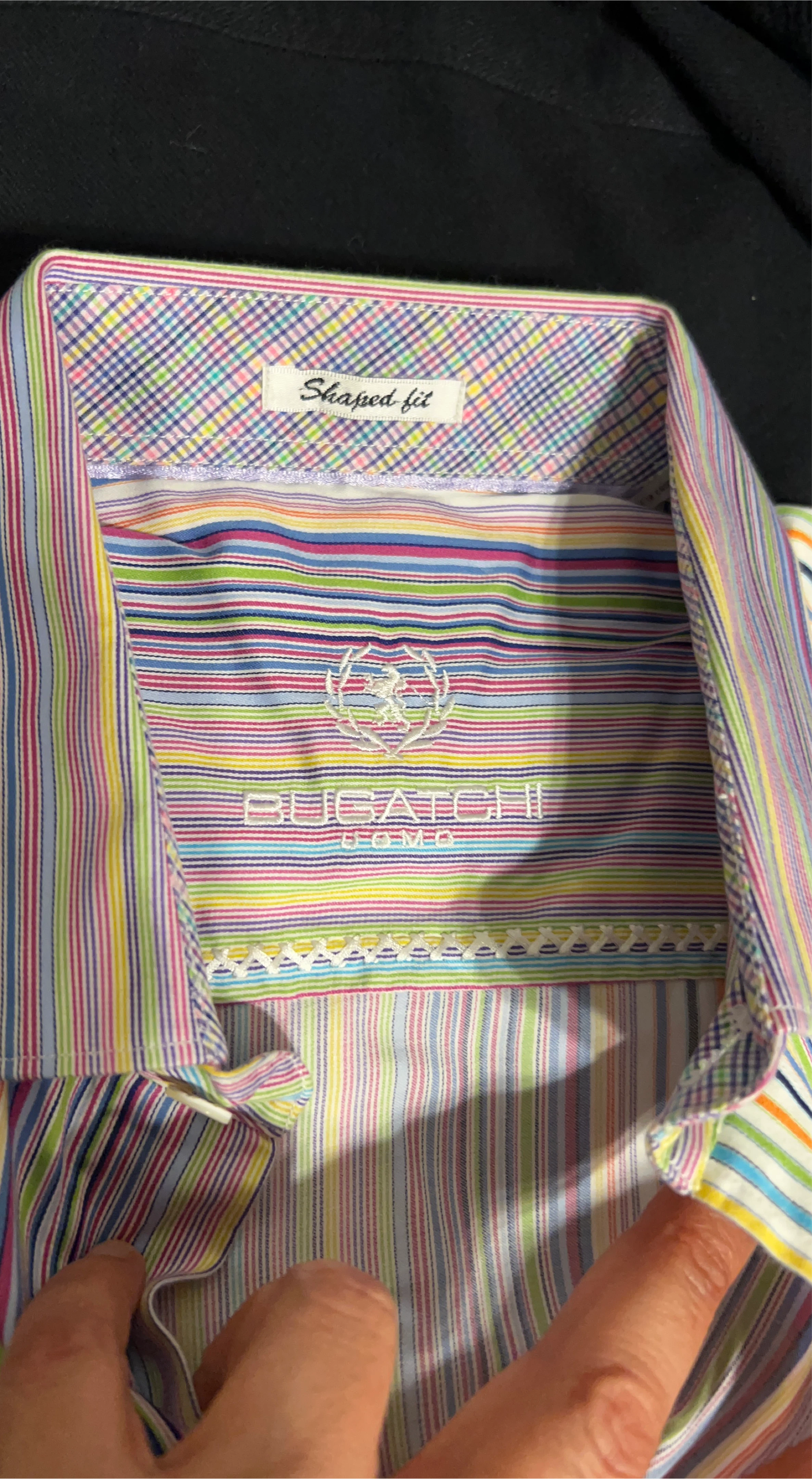 Bucatchi Striped Shaped Fit Shirt