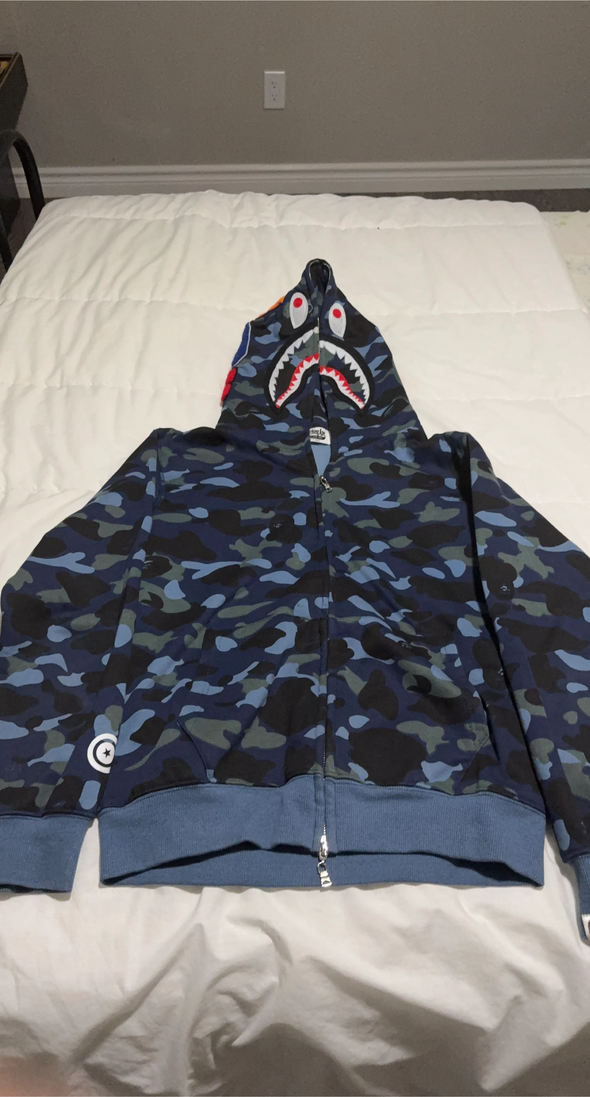 Bathing Ape BAPE Shark Camo Hoodie - Size M