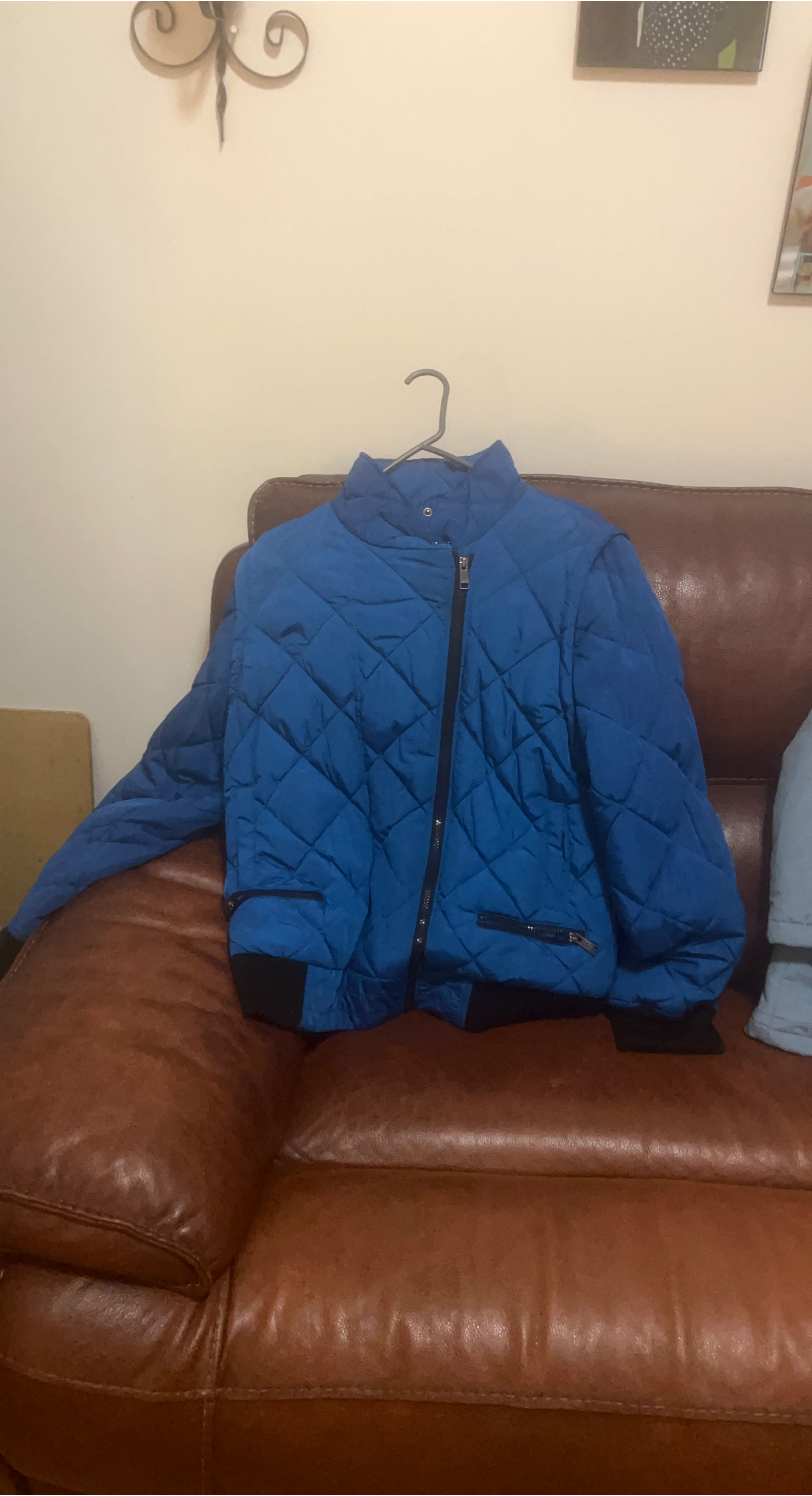 Blue Quilted Puffer Jacket