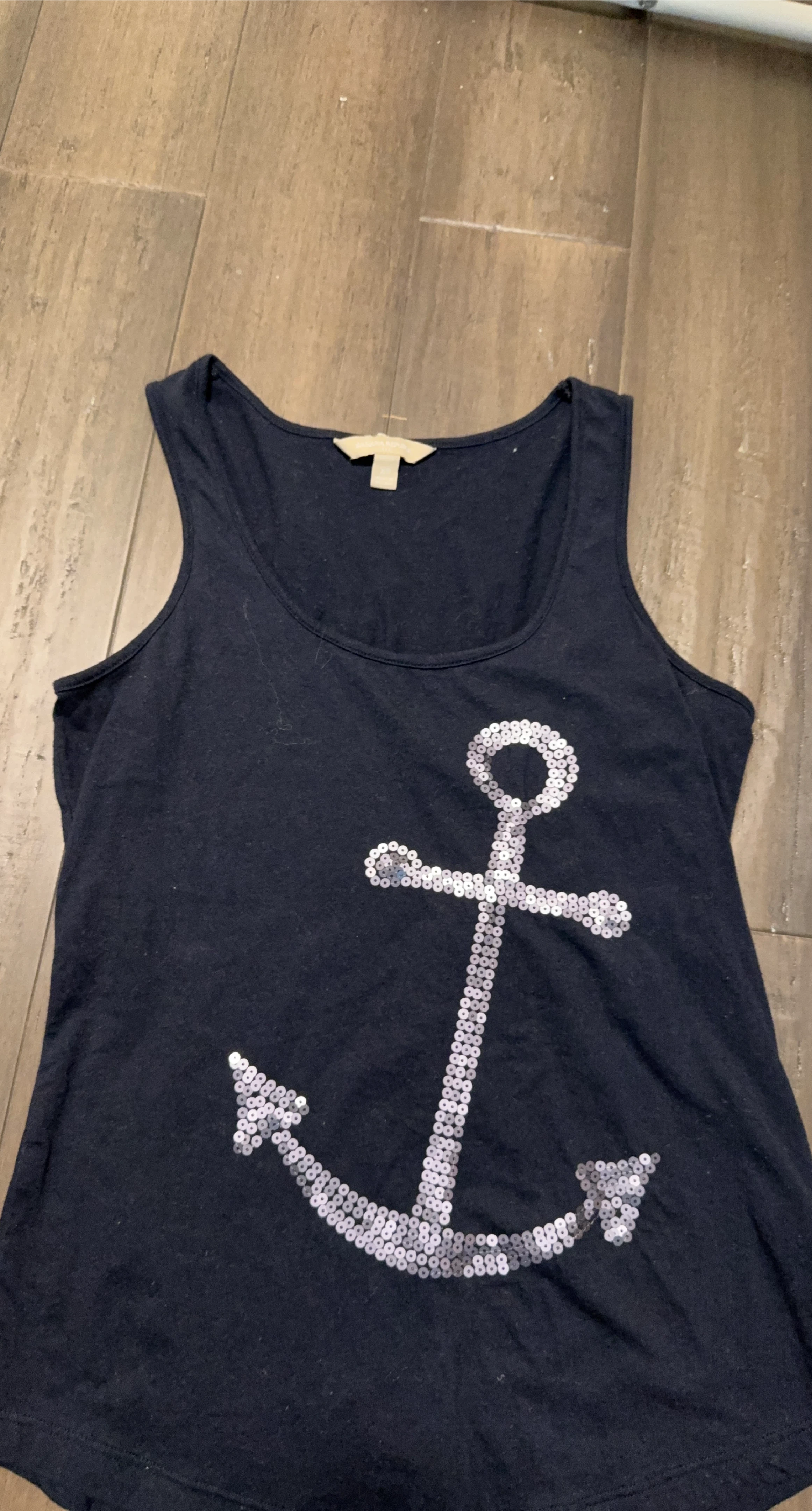 Banana Republic Navy Tank Top with Anchor - Size S
