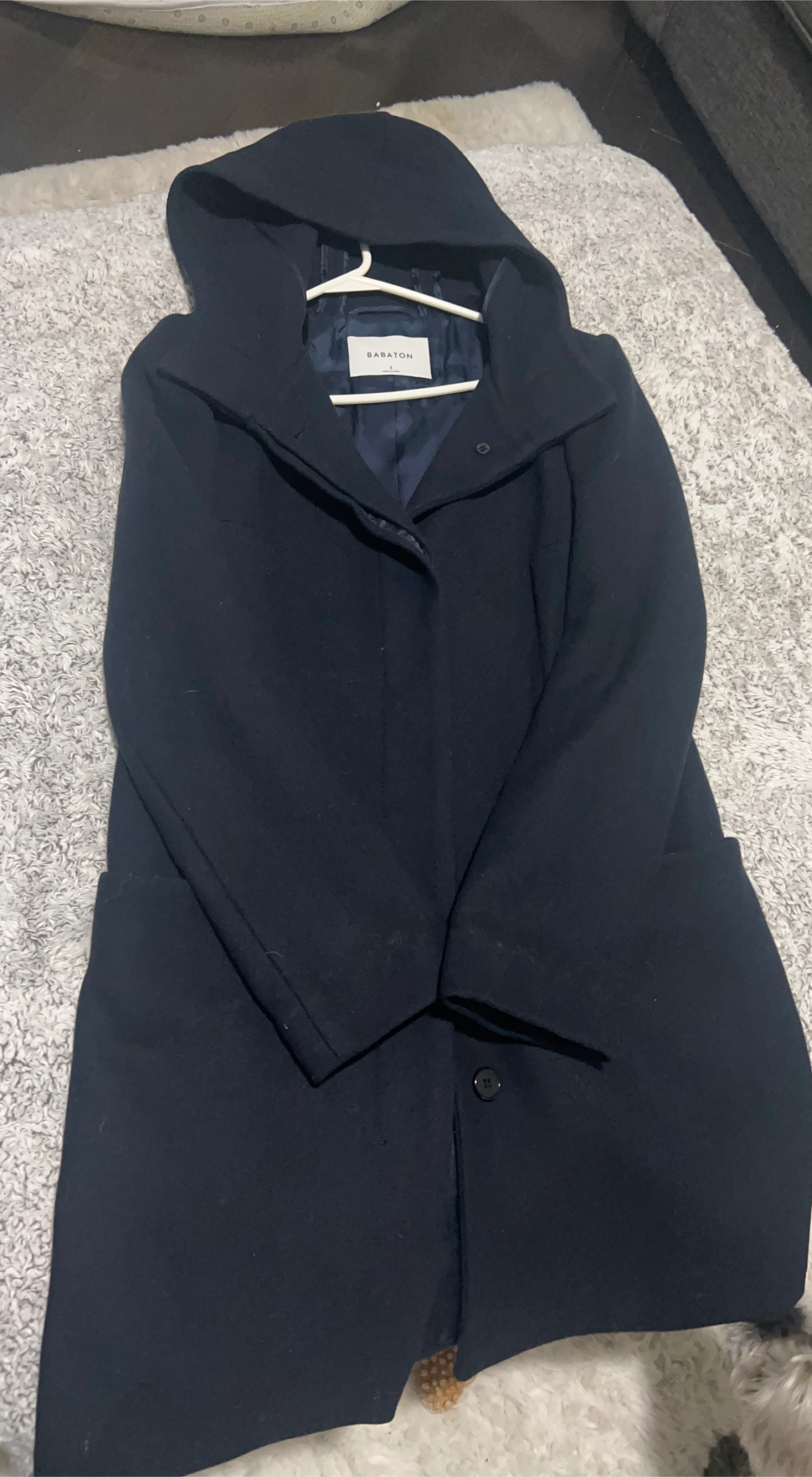 Babaton Navy Blue Wool Coat Size S