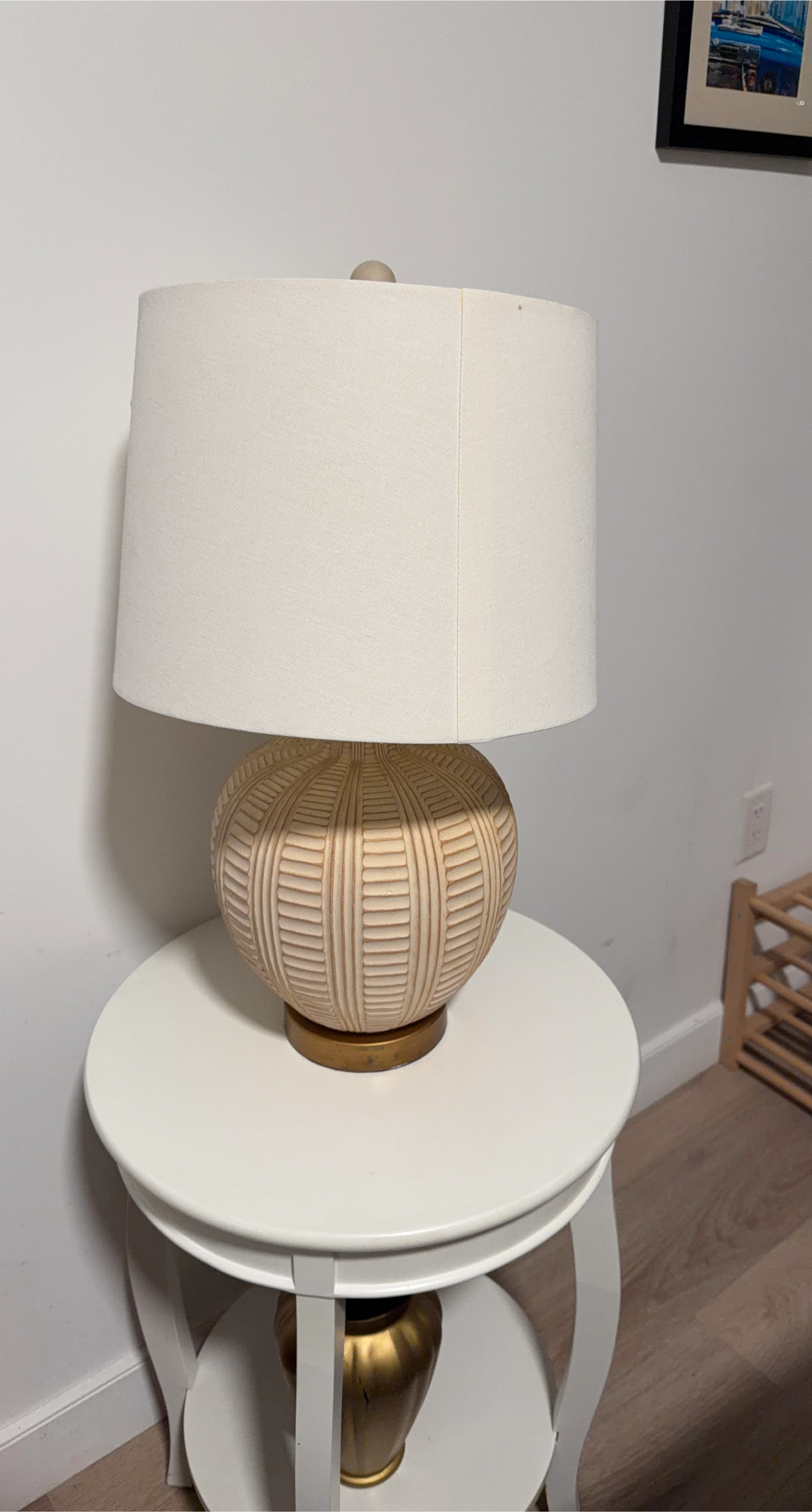 Table Lamp with White Shade