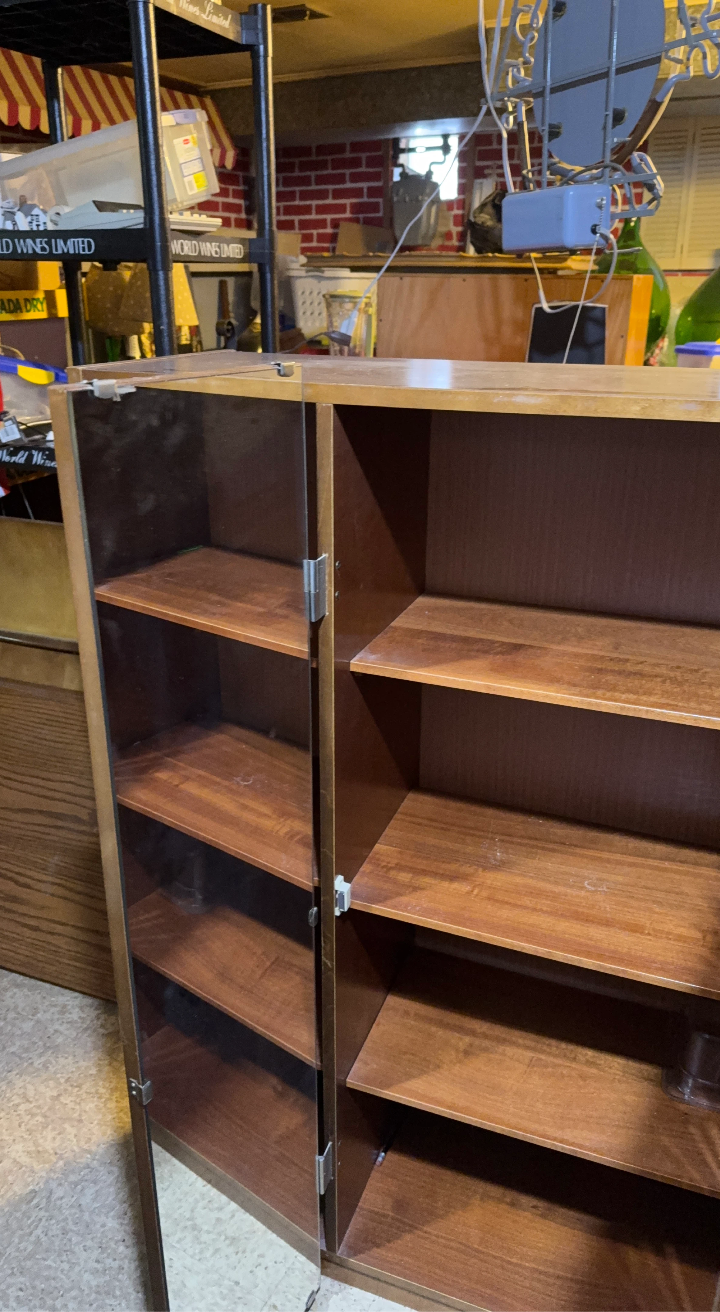 Wooden Cabinet with Glass Door