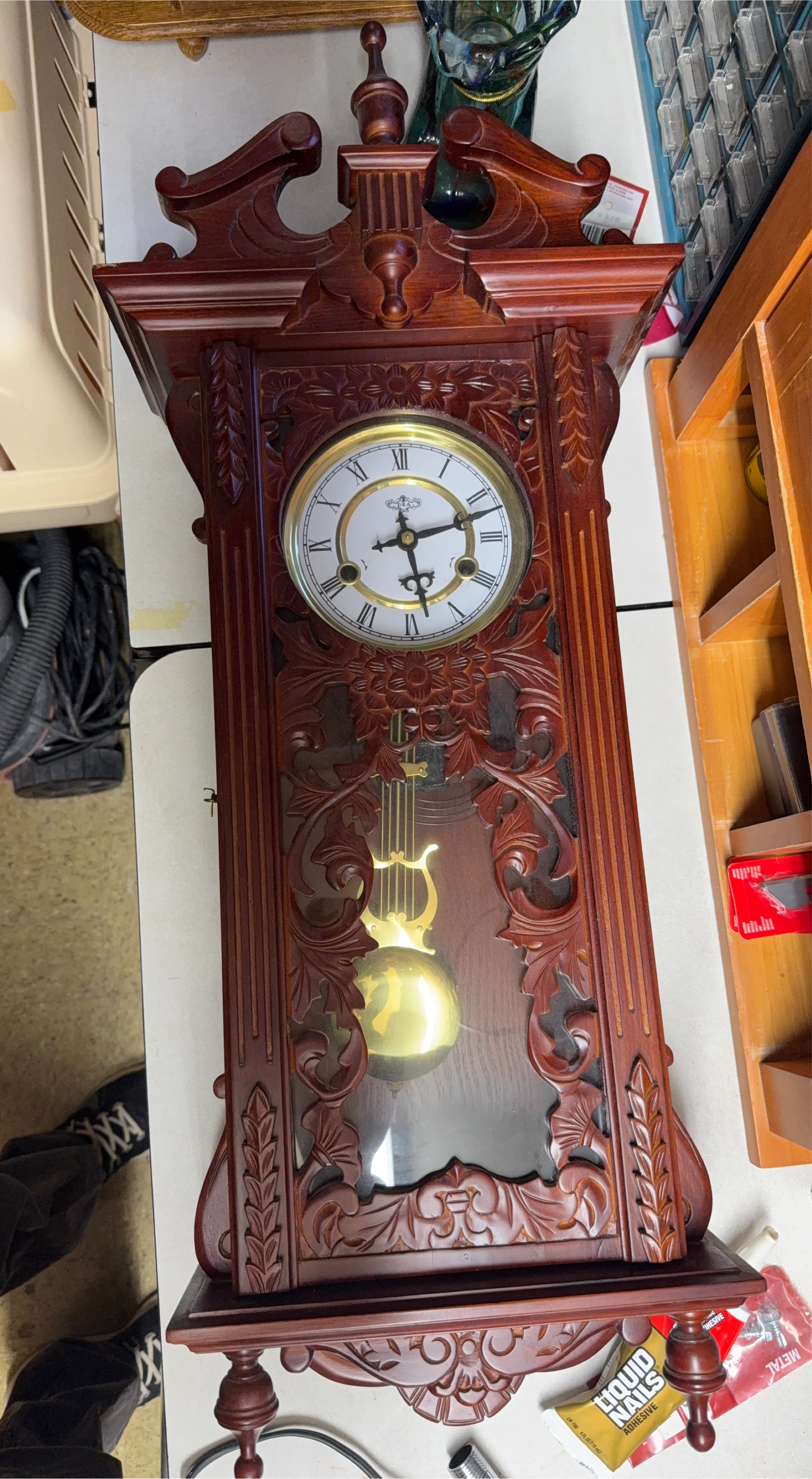 Vintage Wooden Pendulum Wall Clock