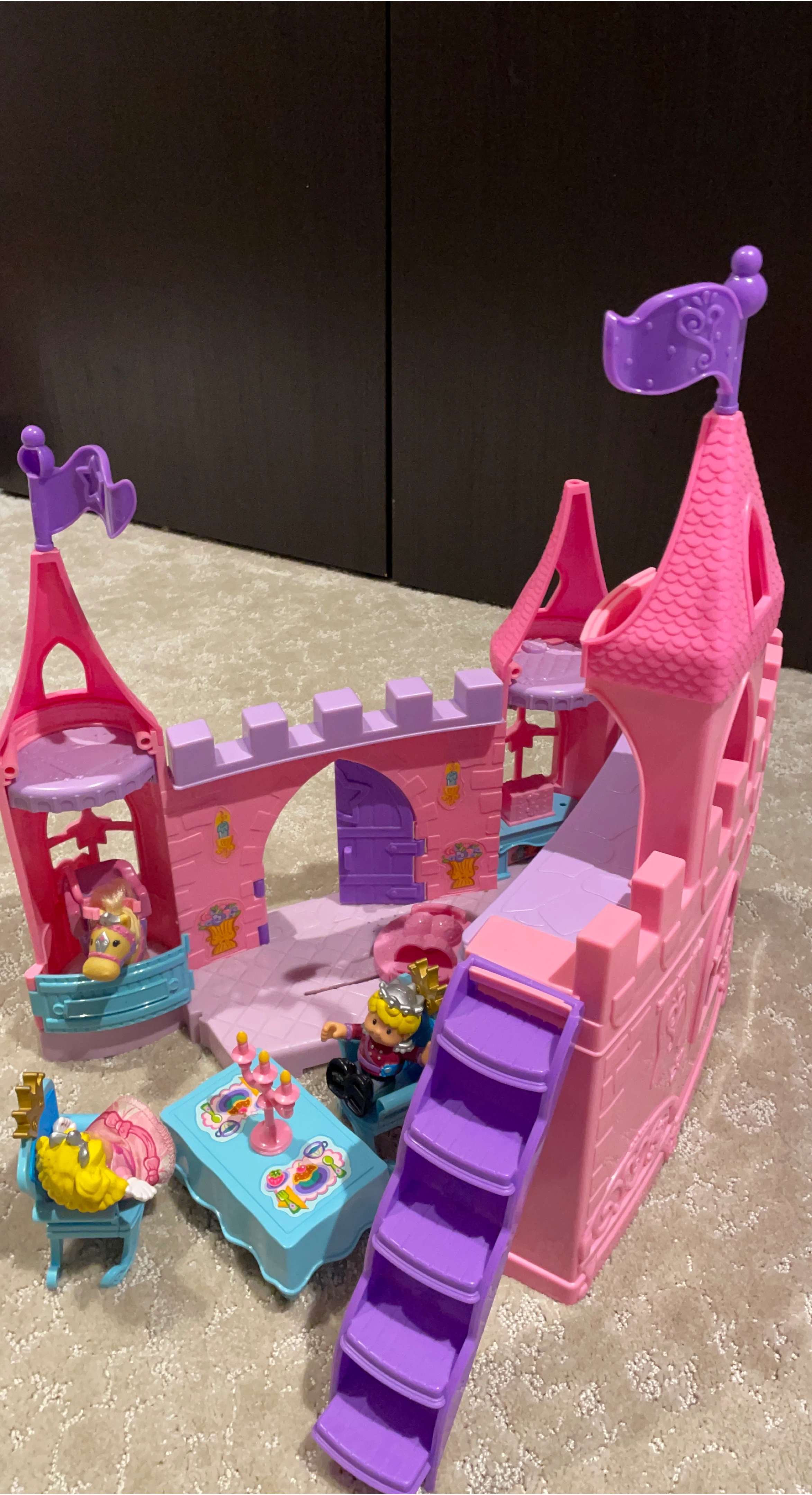 Pink Toy Castle with Figures