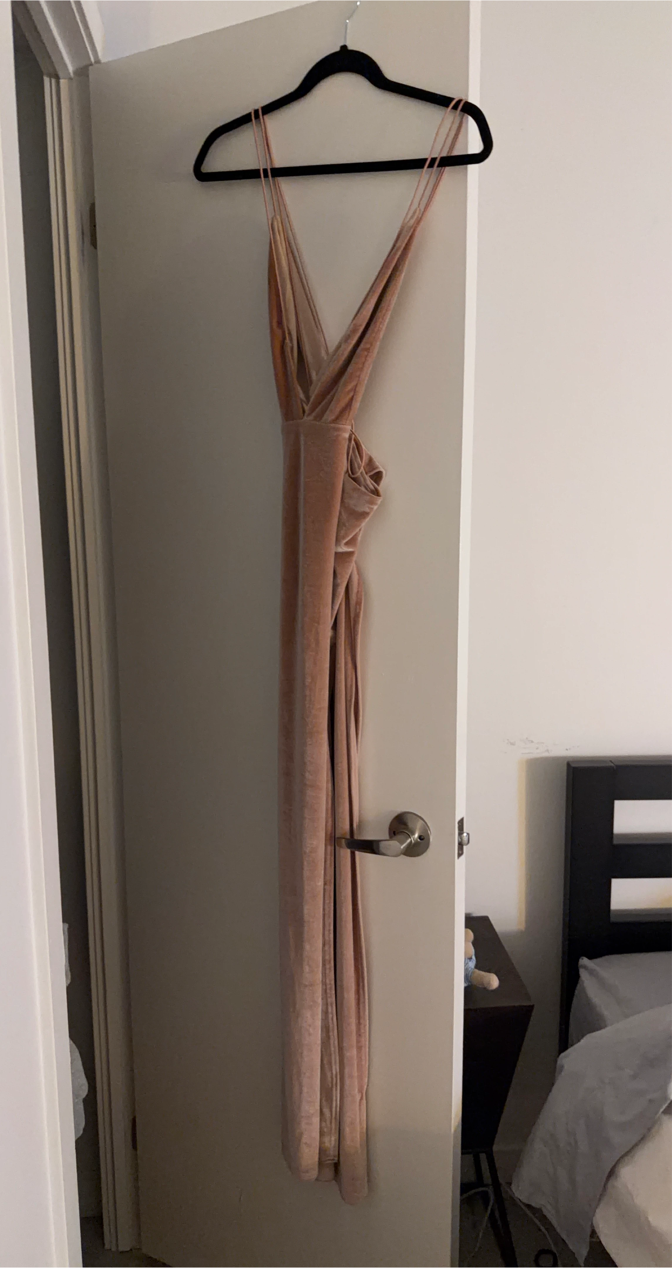 Pink Velvet Maxi Dress