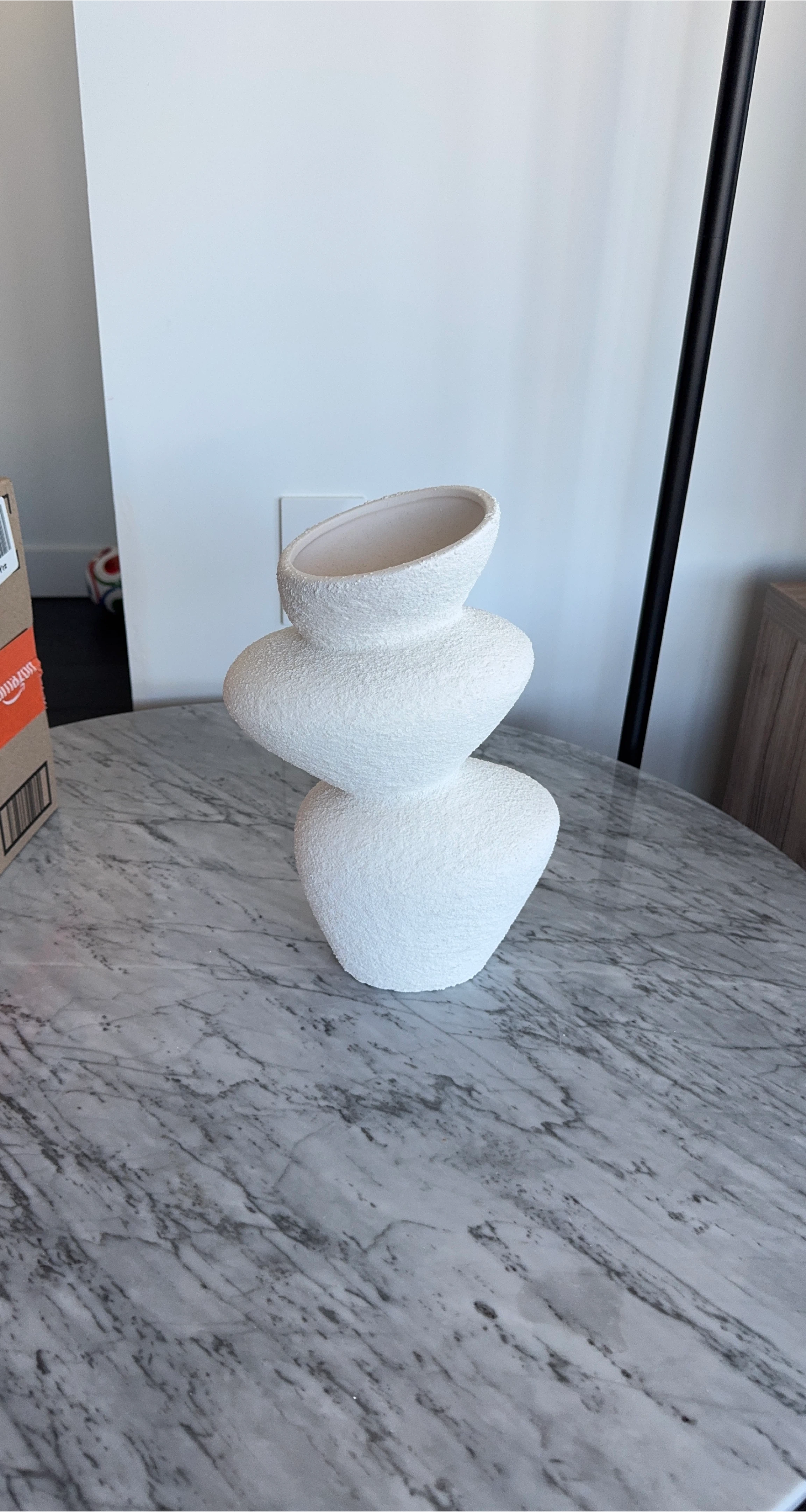 White Textured Ceramic Vase