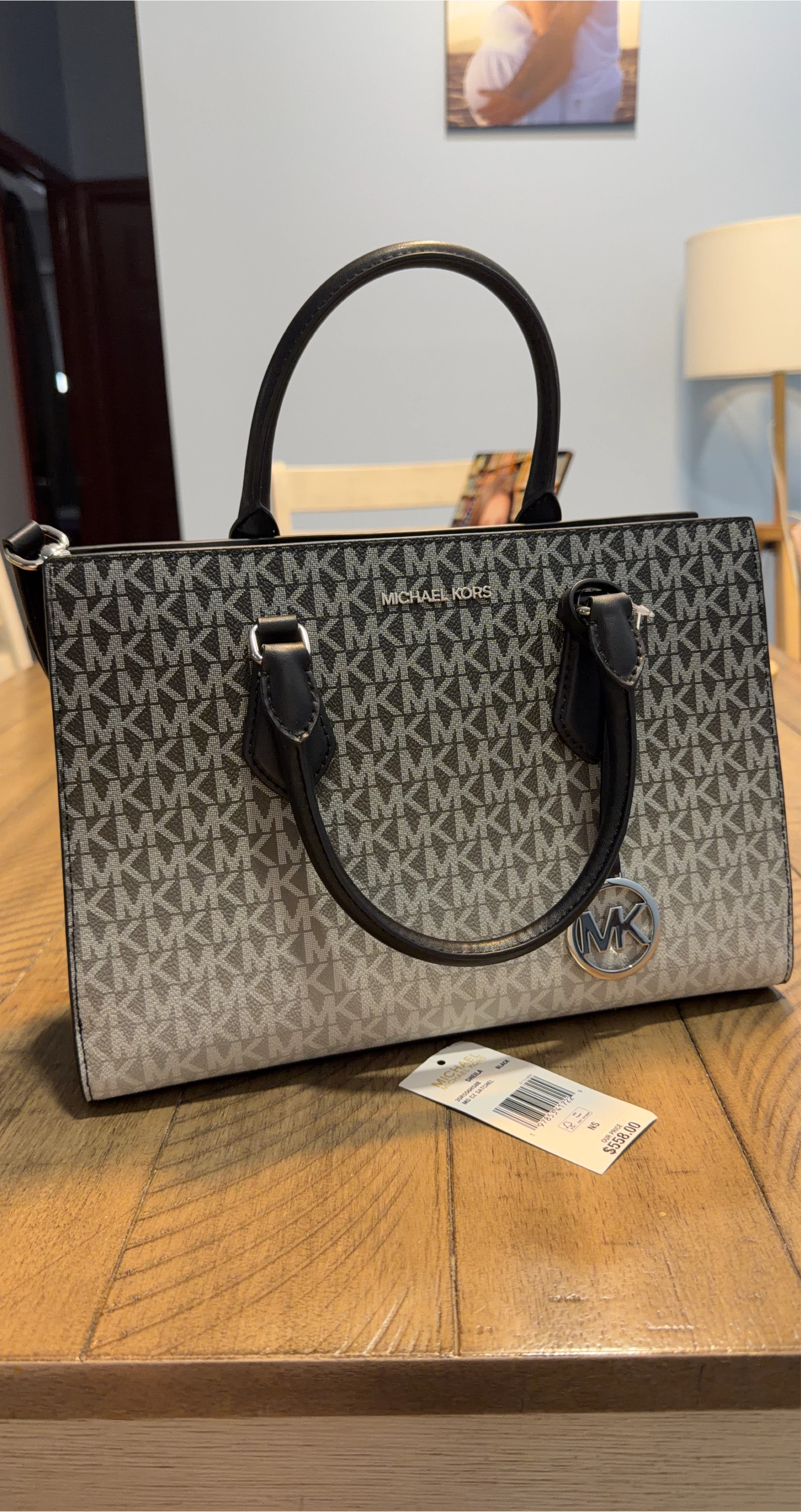 Michael Kors Sheila MD CZ Satchel - Black